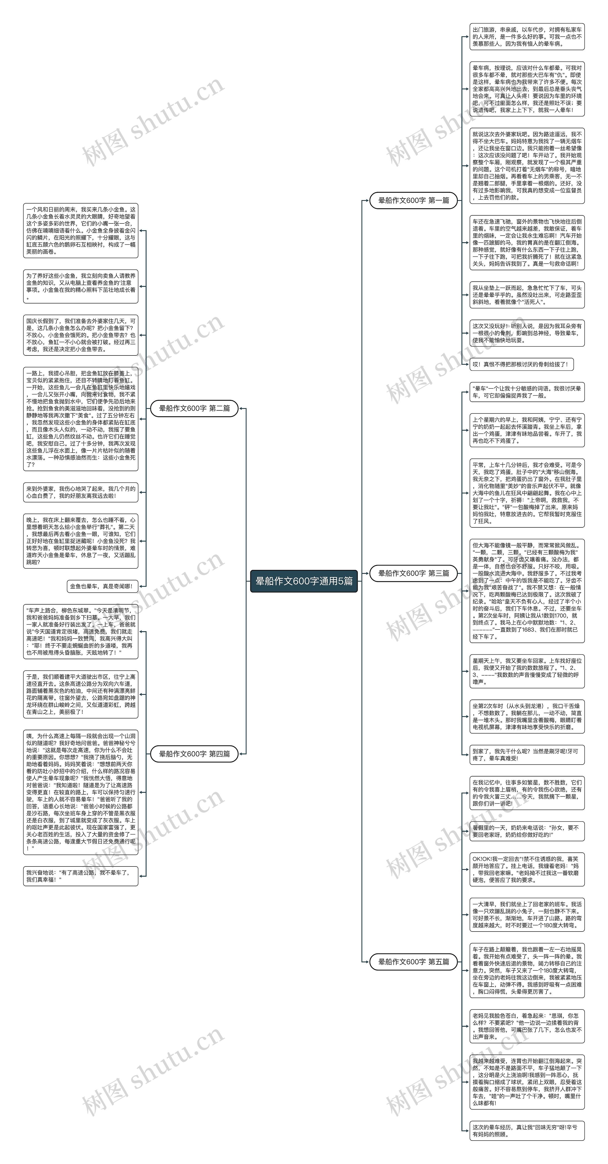 晕船作文600字通用5篇思维导图