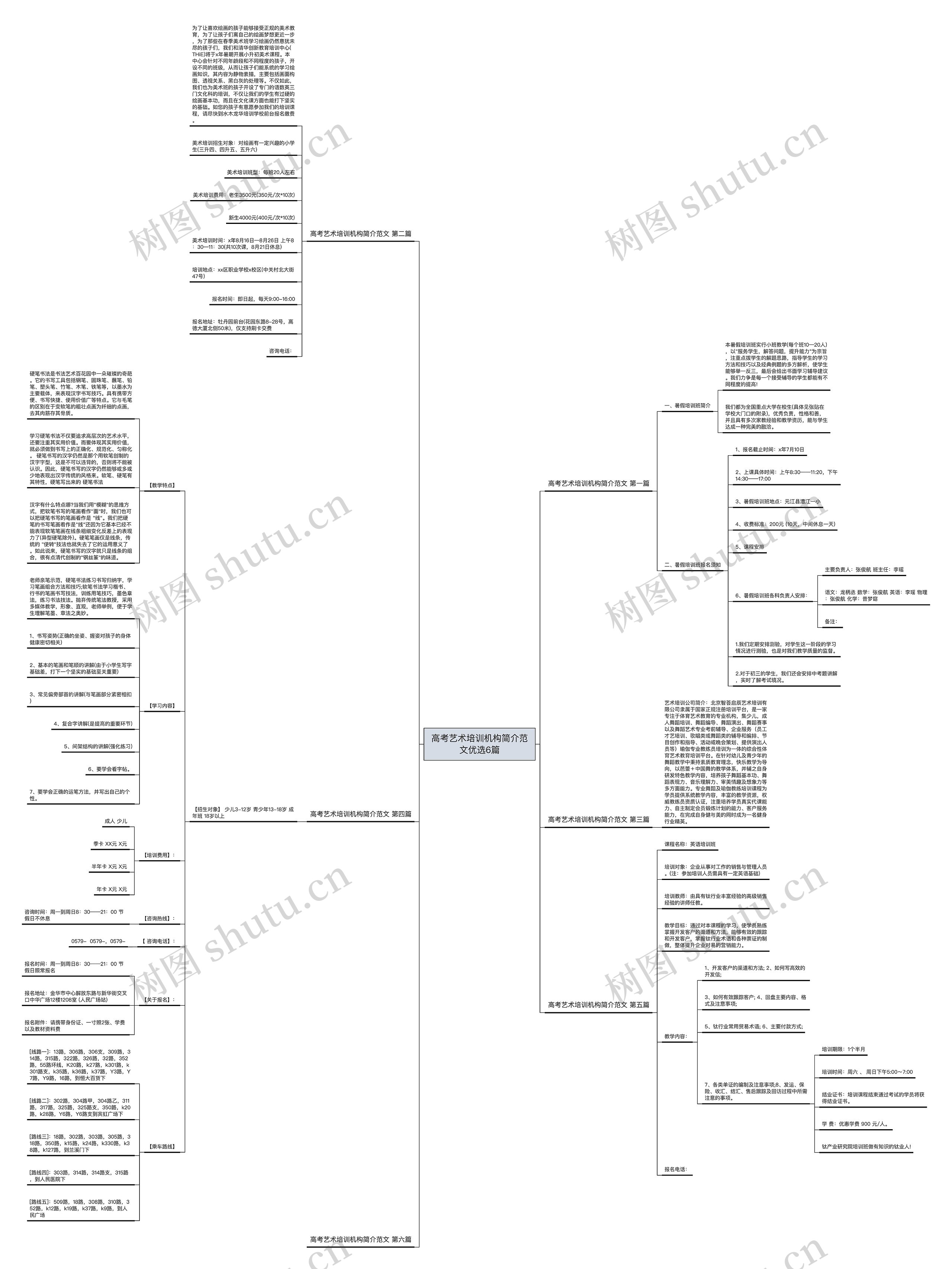 高考艺术培训机构简介范文优选6篇思维导图