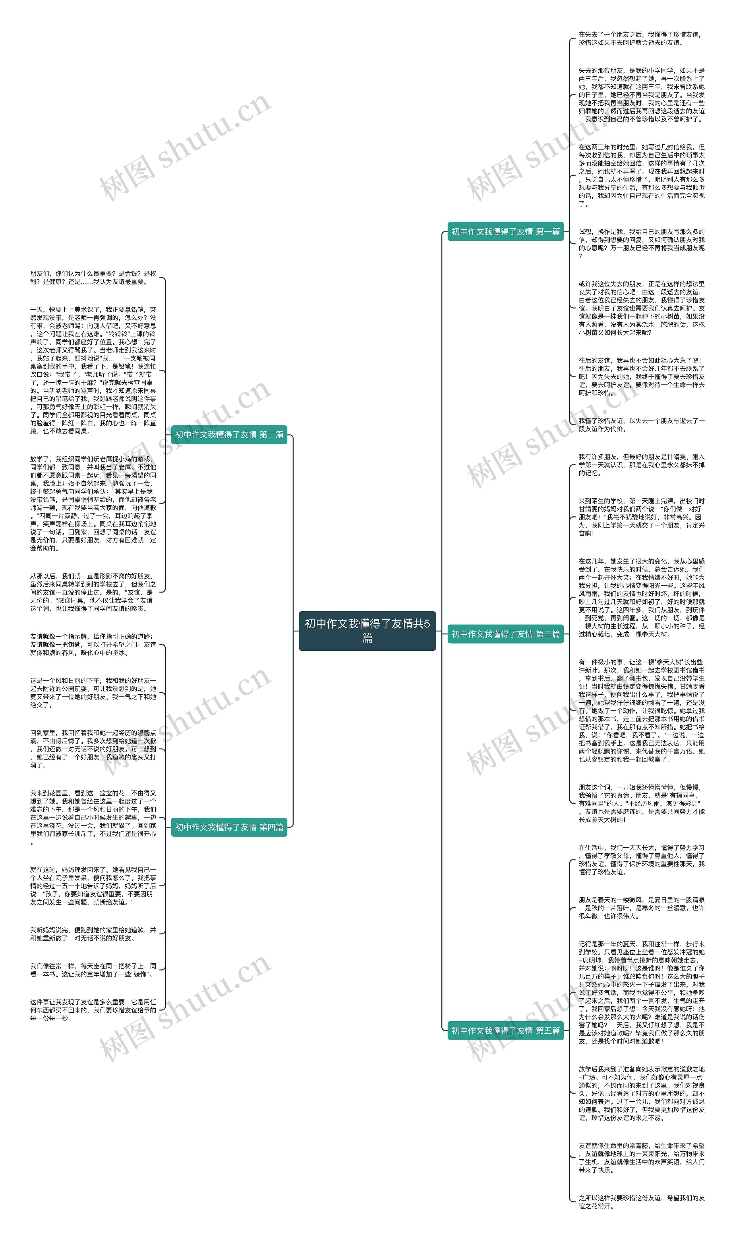 初中作文我懂得了友情共5篇思维导图