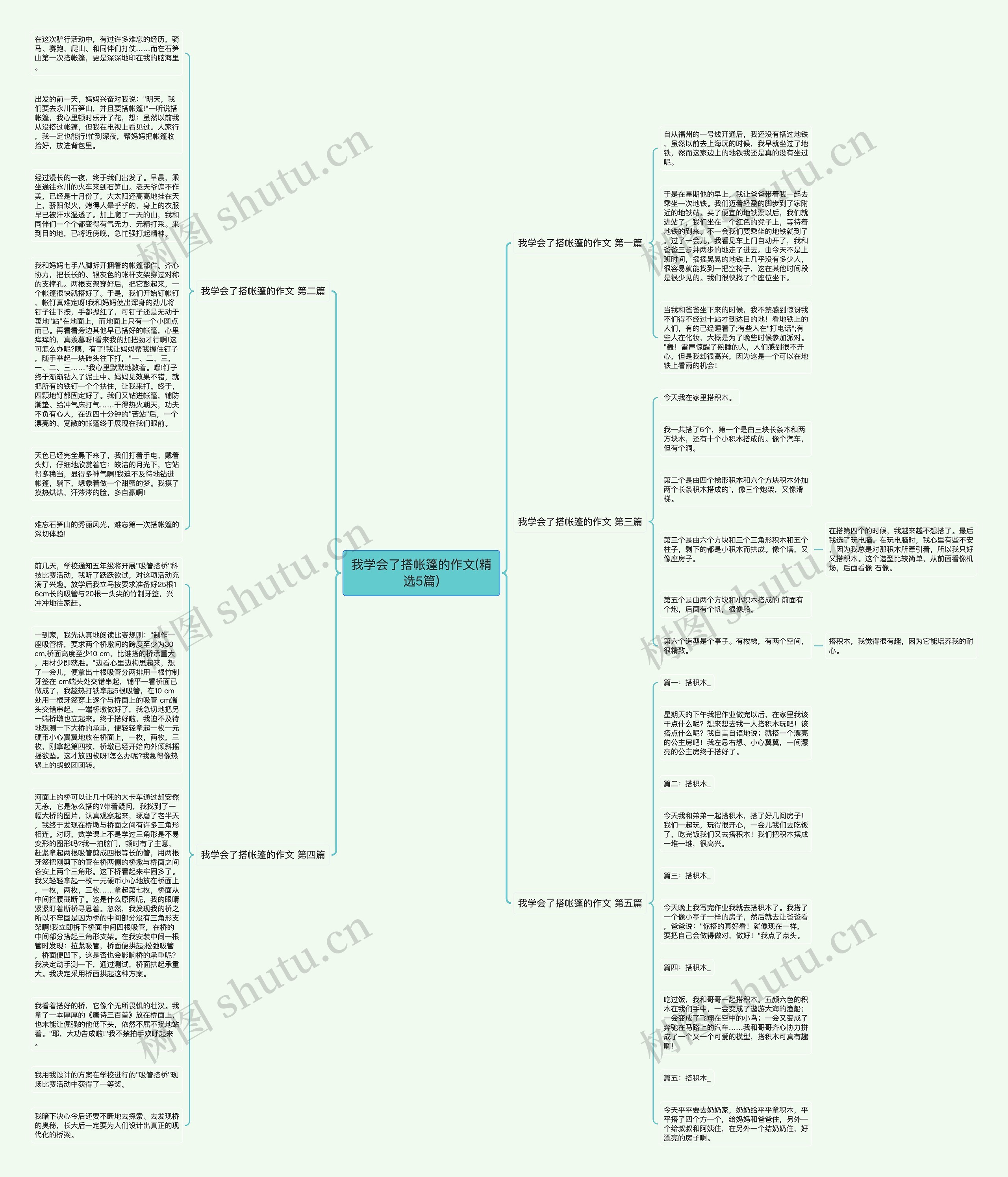 我学会了搭帐篷的作文(精选5篇)思维导图