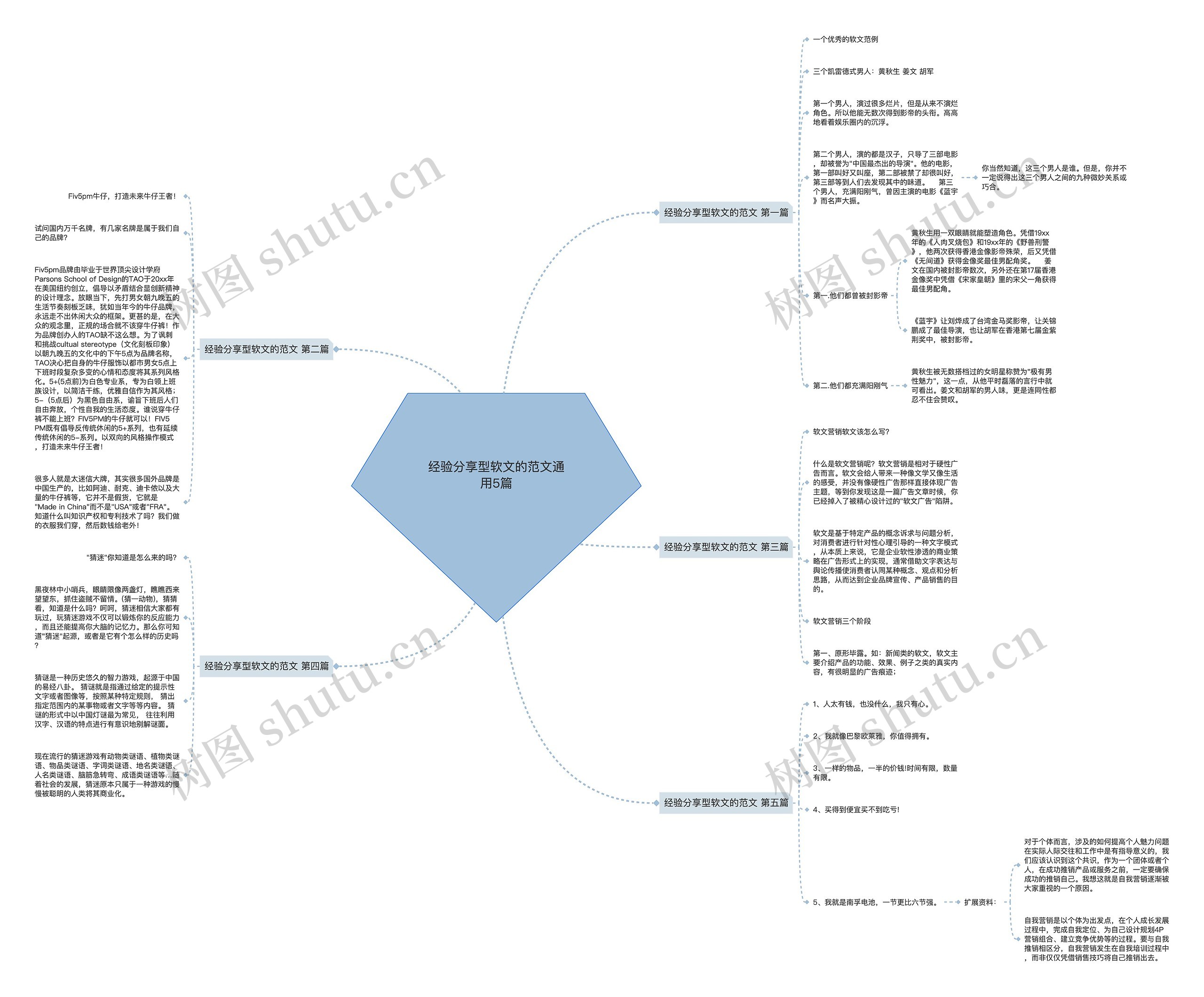 经验分享型软文的范文通用5篇思维导图