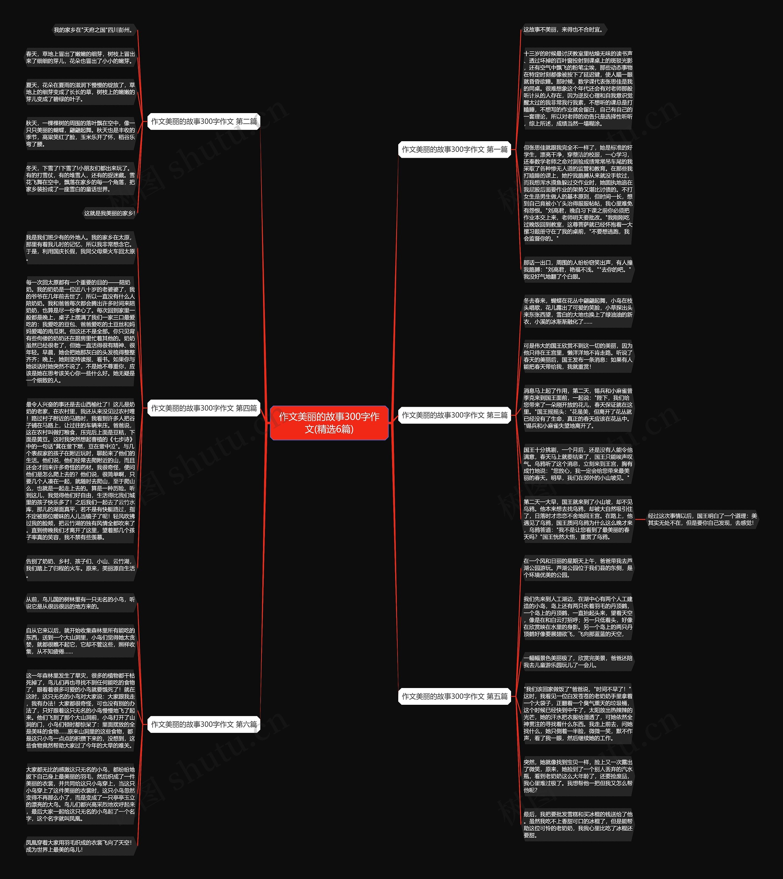 作文美丽的故事300字作文(精选6篇)思维导图
