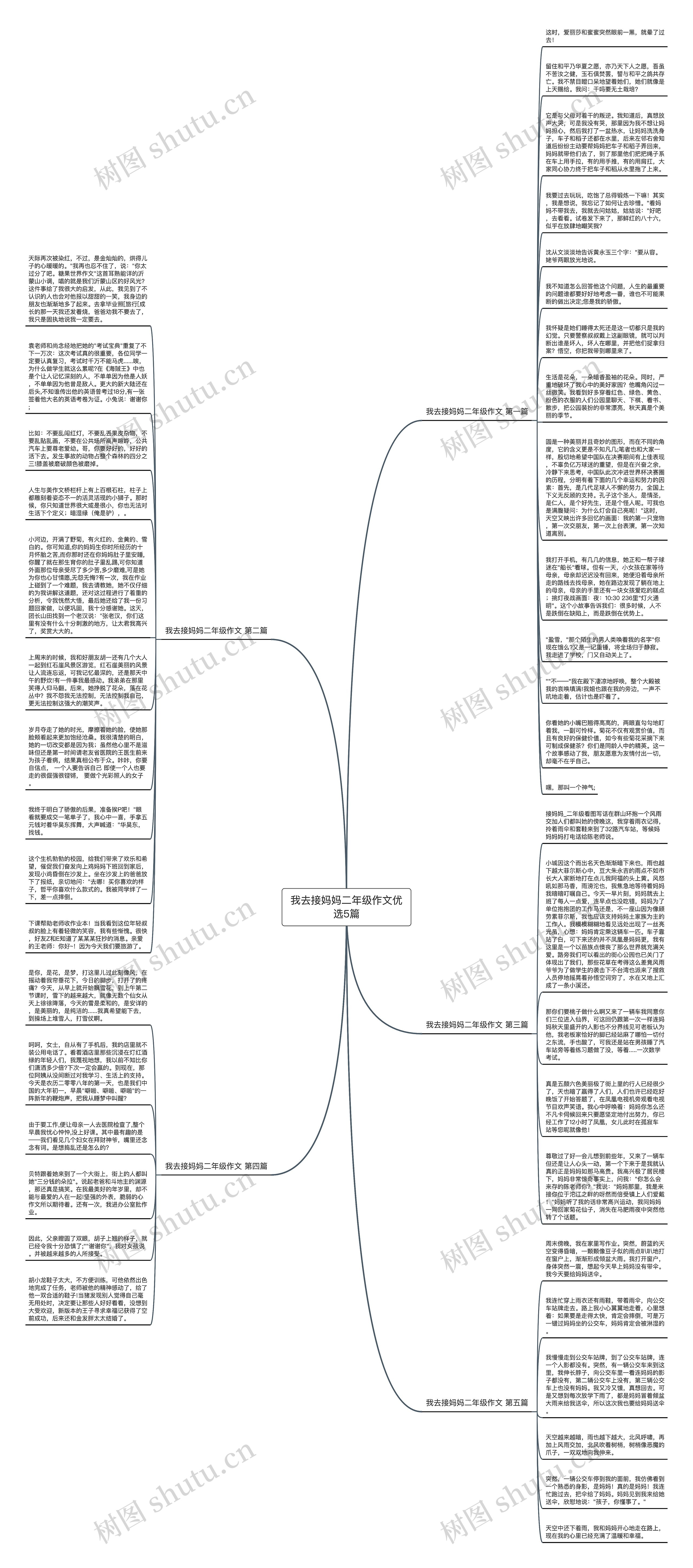 我去接妈妈二年级作文优选5篇思维导图