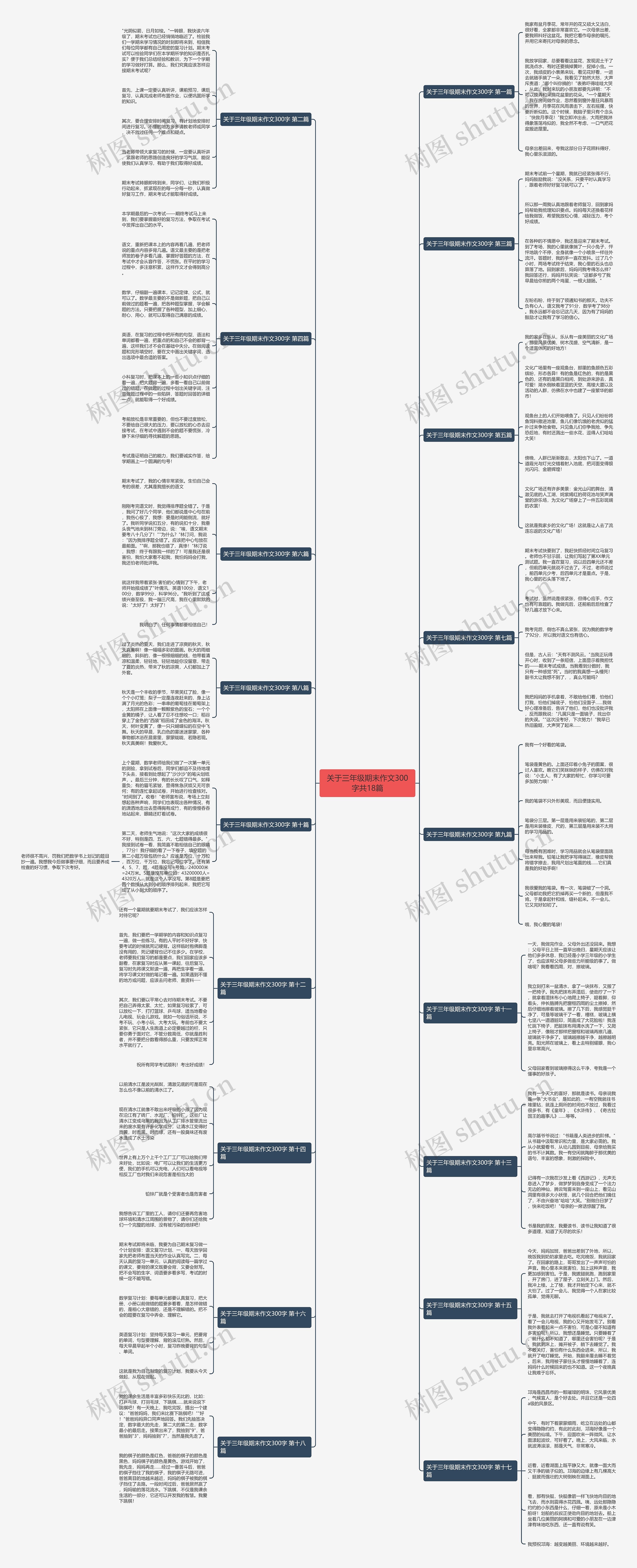 关于三年级期末作文300字共18篇思维导图
