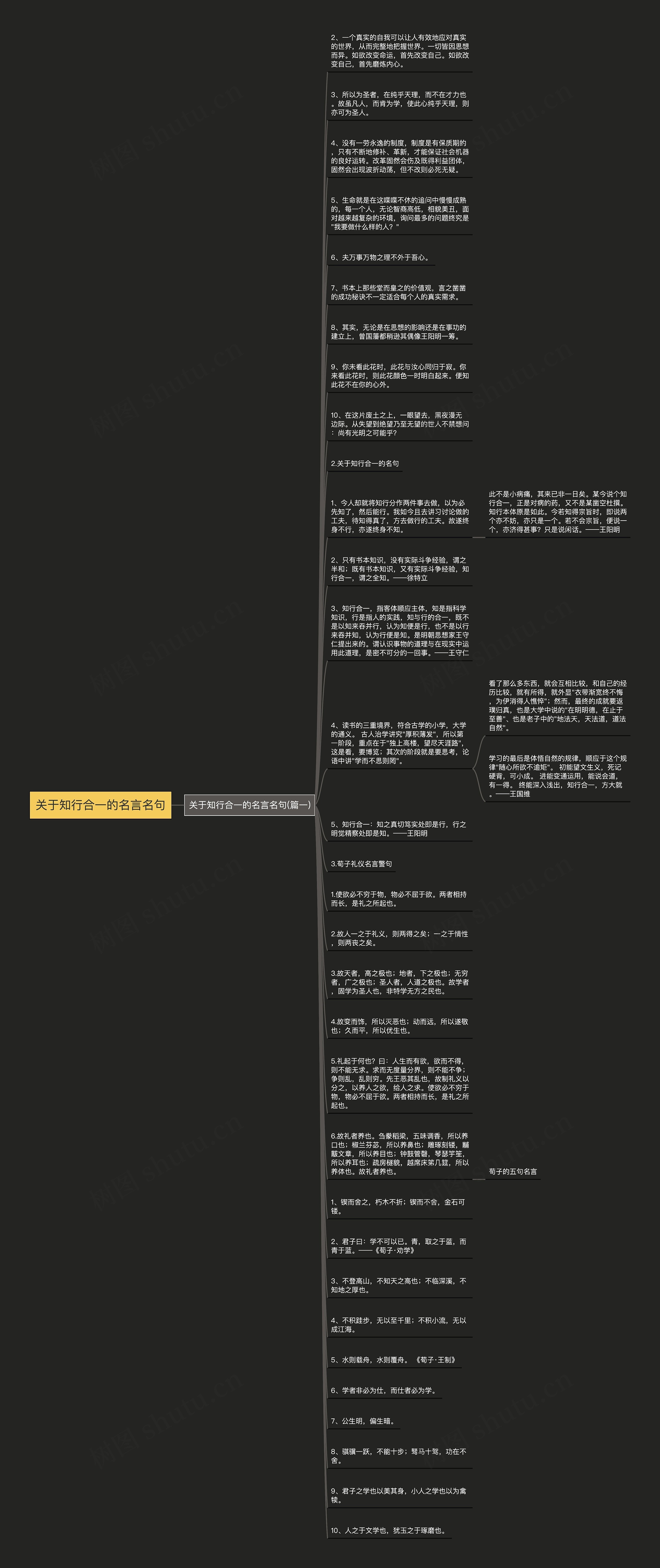 关于知行合一的名言名句思维导图