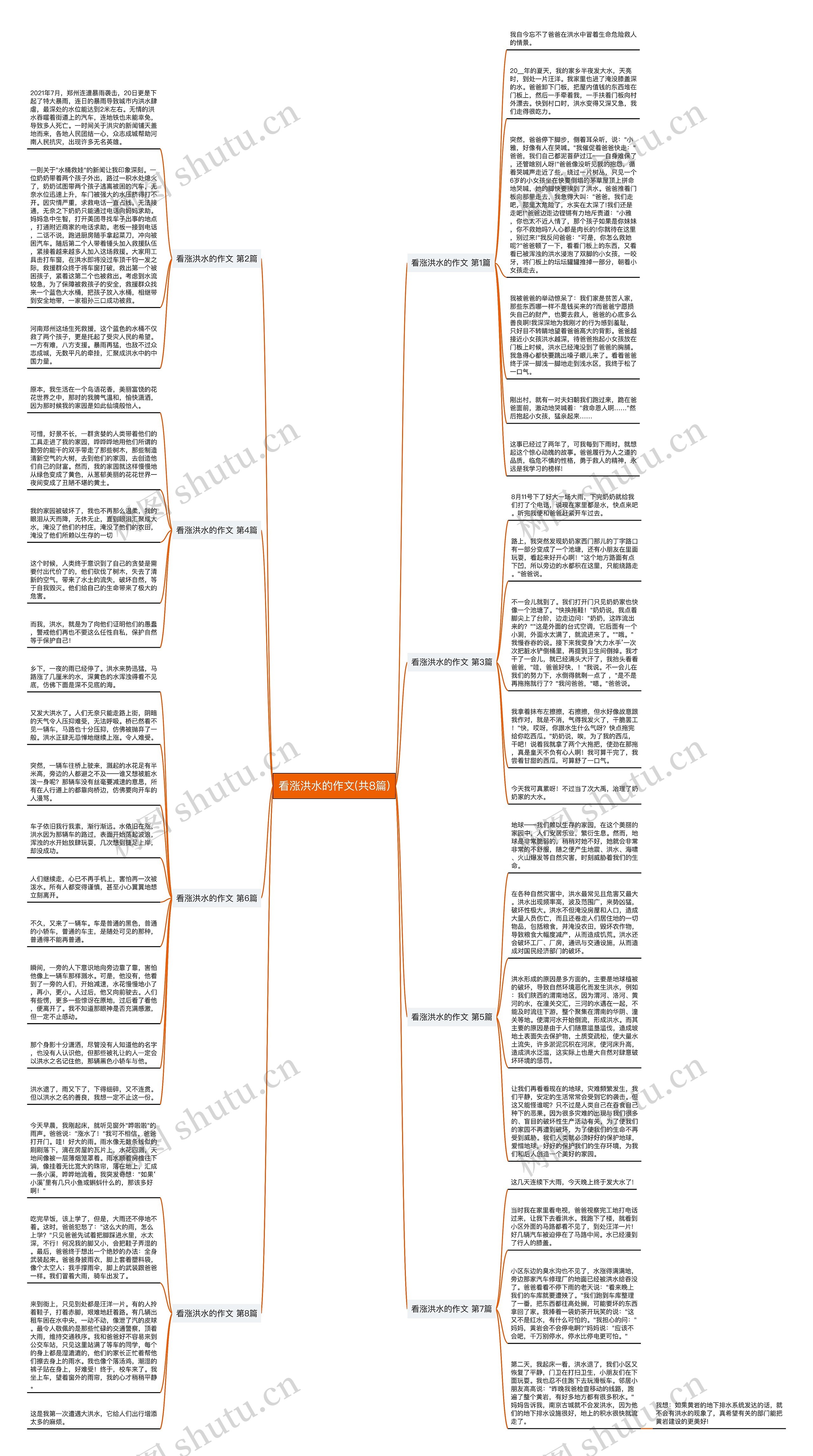 看涨洪水的作文(共8篇)思维导图
