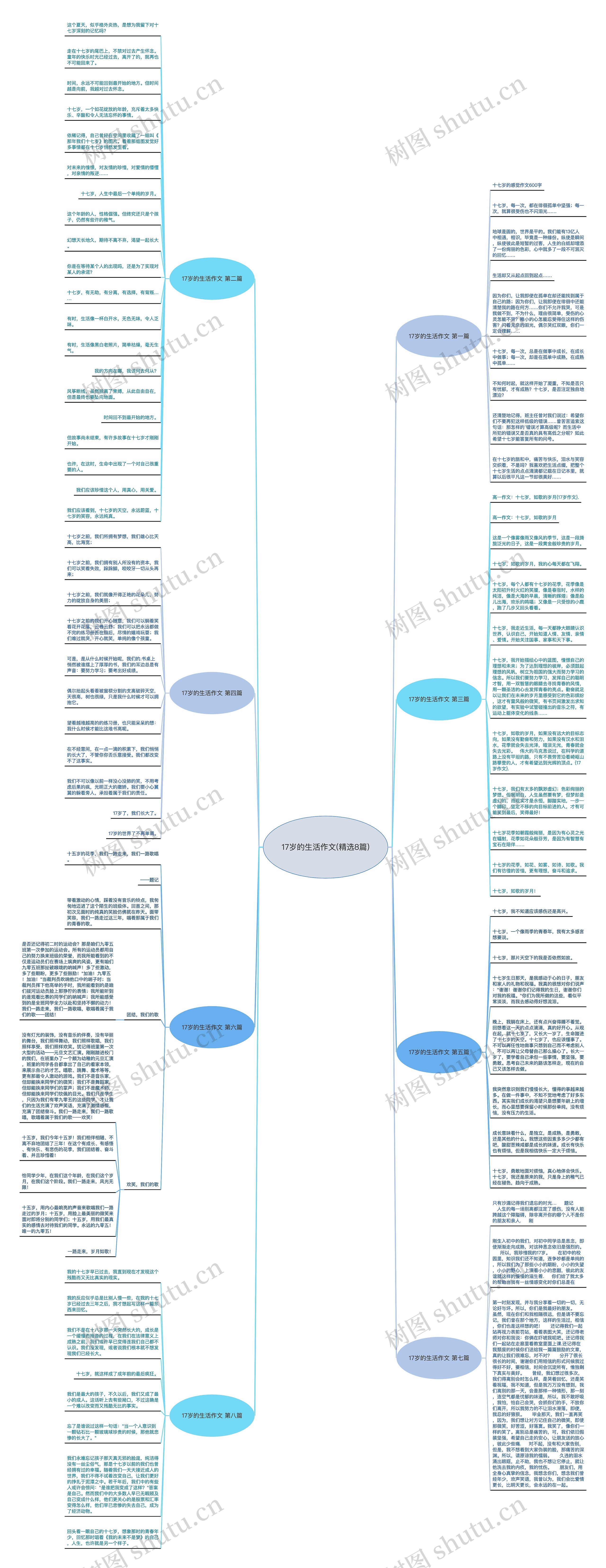 17岁的生活作文(精选8篇)思维导图
