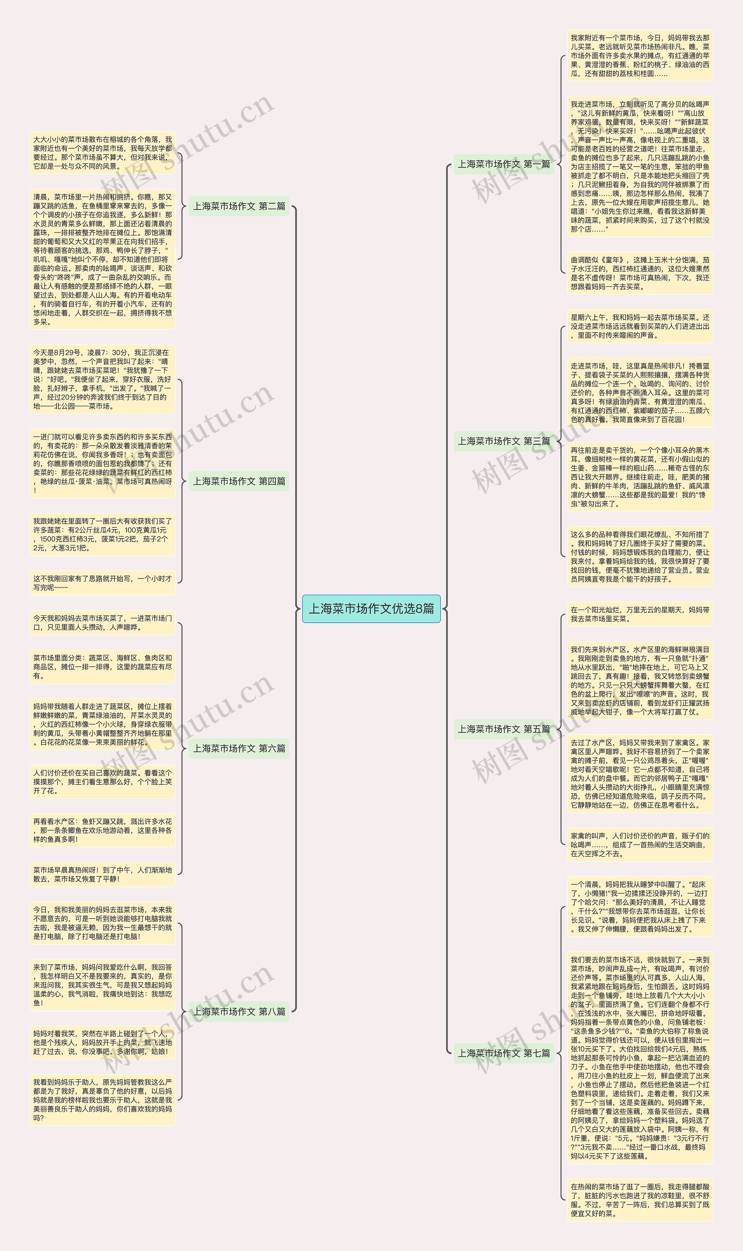 上海菜市场作文优选8篇思维导图