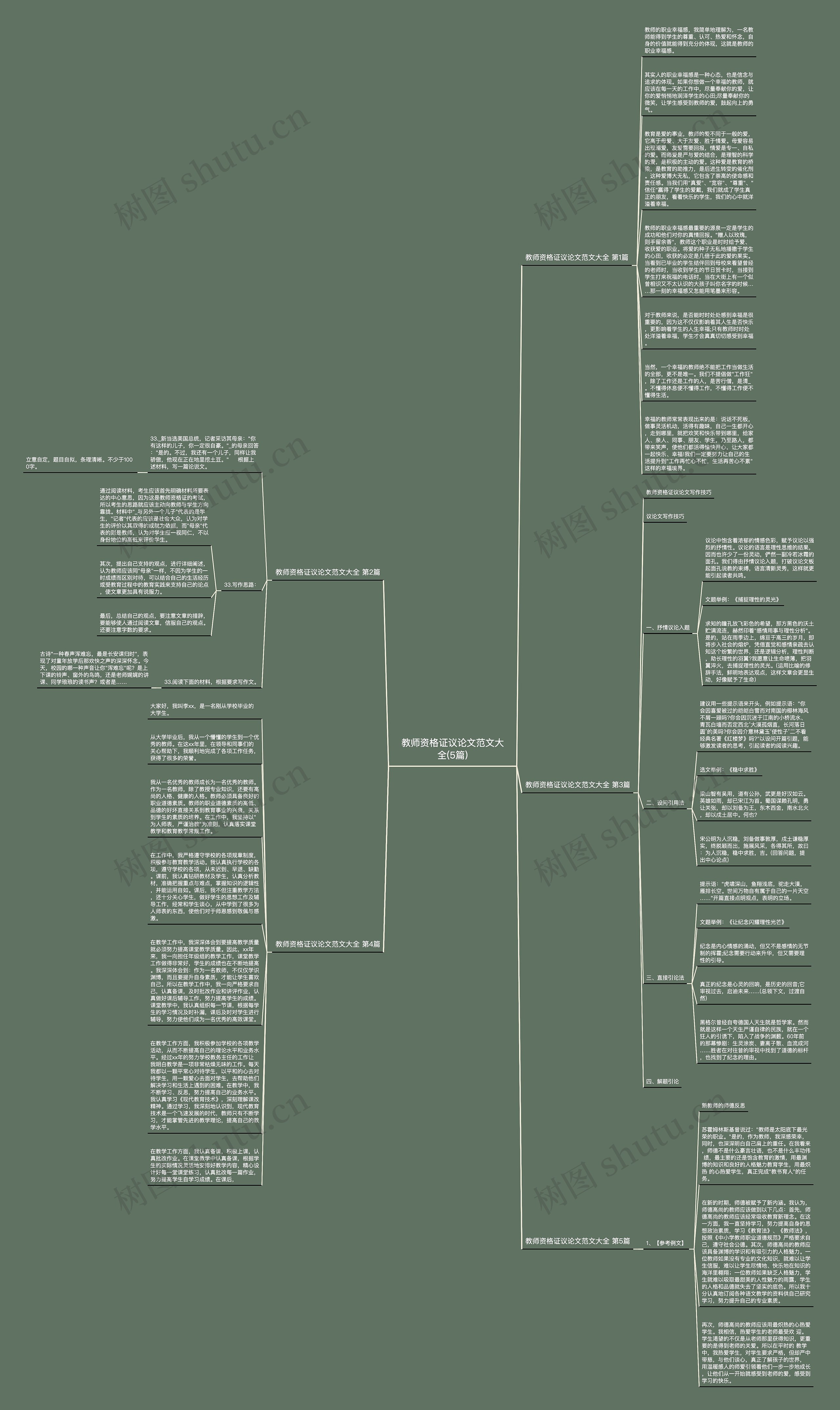 教师资格证议论文范文大全(5篇)思维导图
