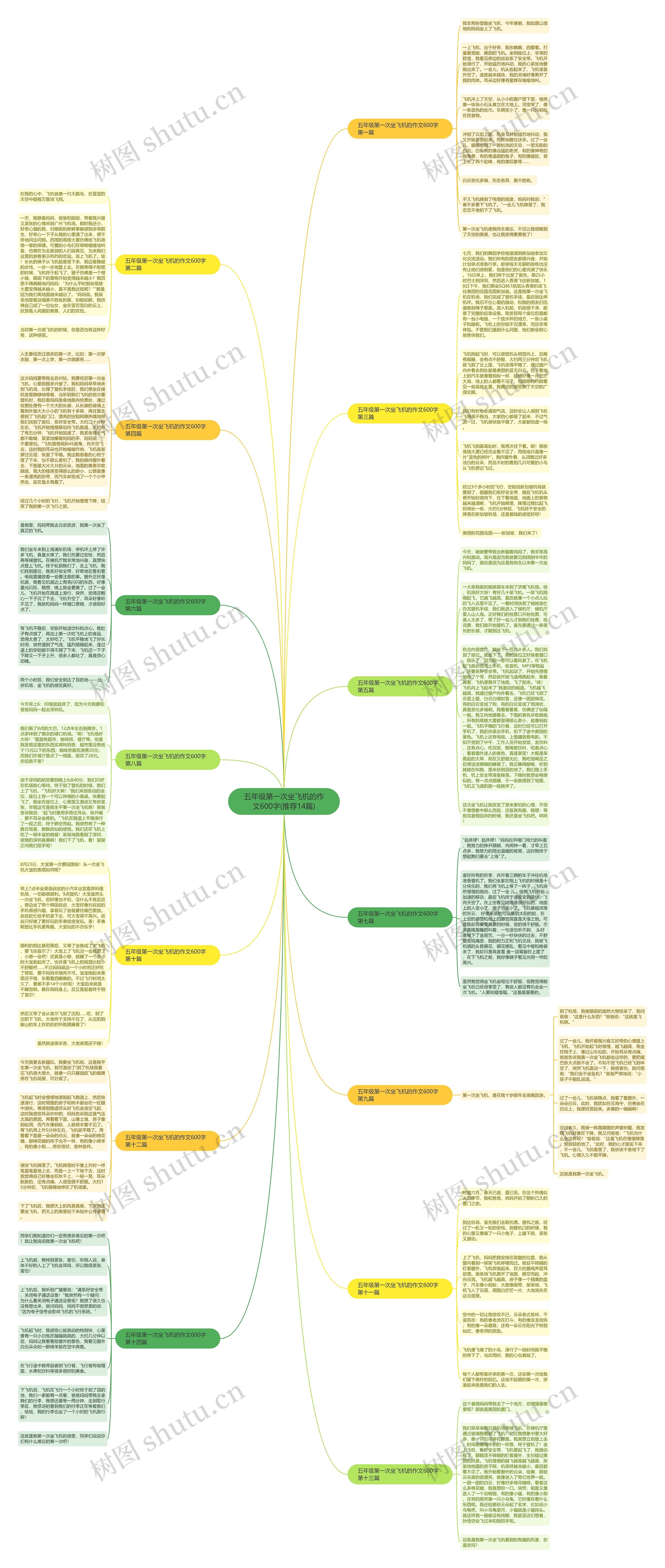 五年级第一次坐飞机的作文600字(推荐14篇)思维导图