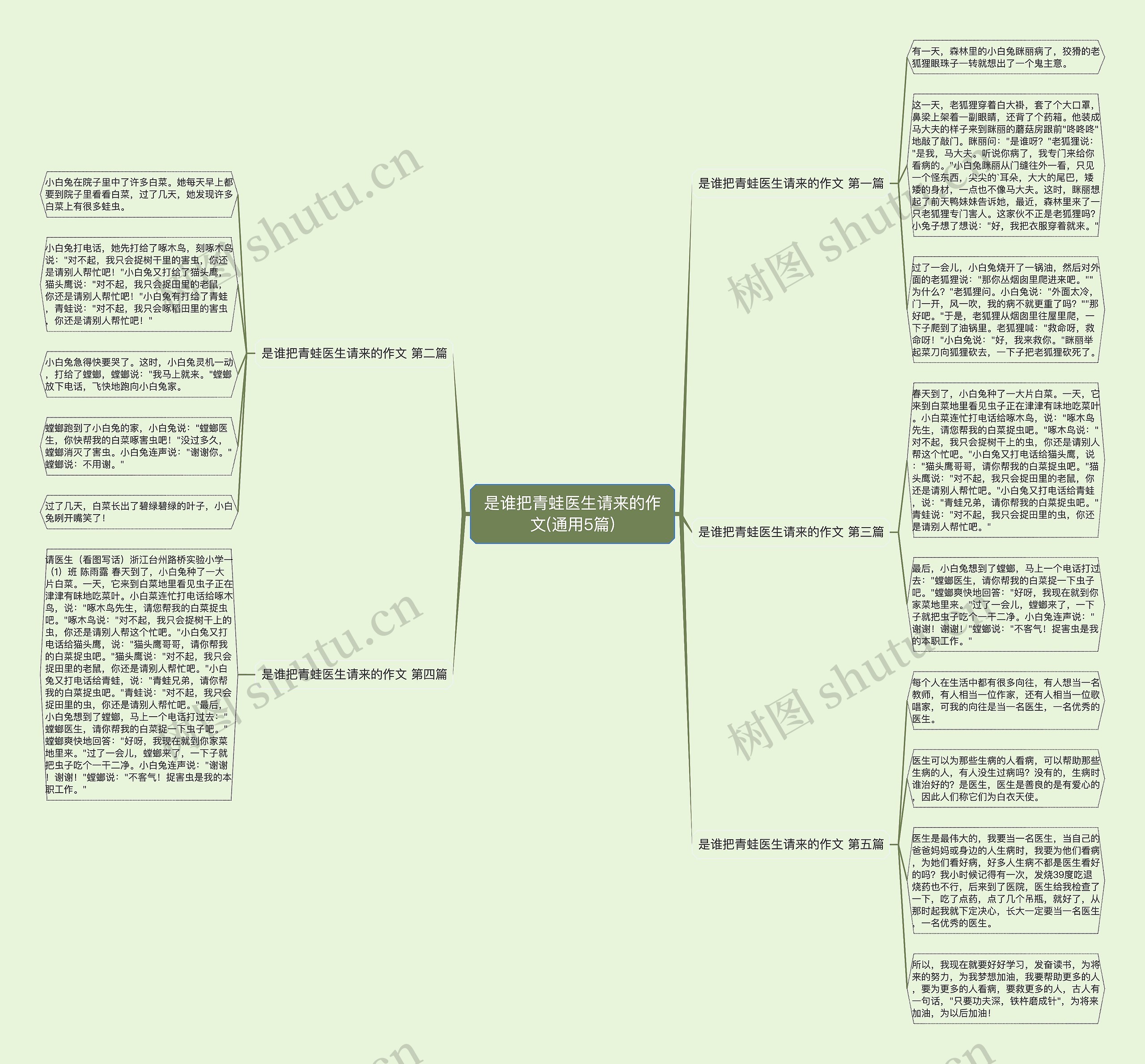 是谁把青蛙医生请来的作文(通用5篇)思维导图