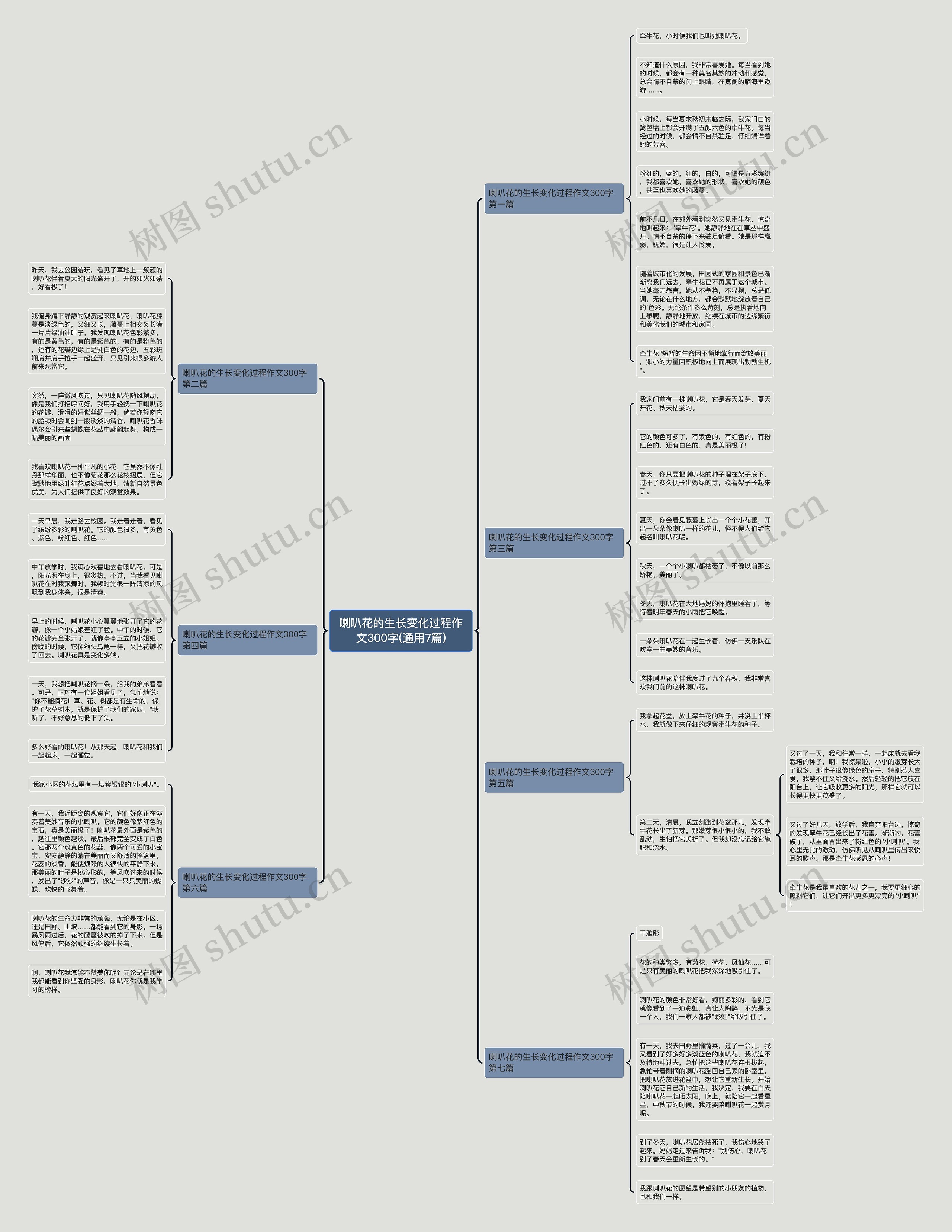 喇叭花的生长变化过程作文300字(通用7篇)思维导图
