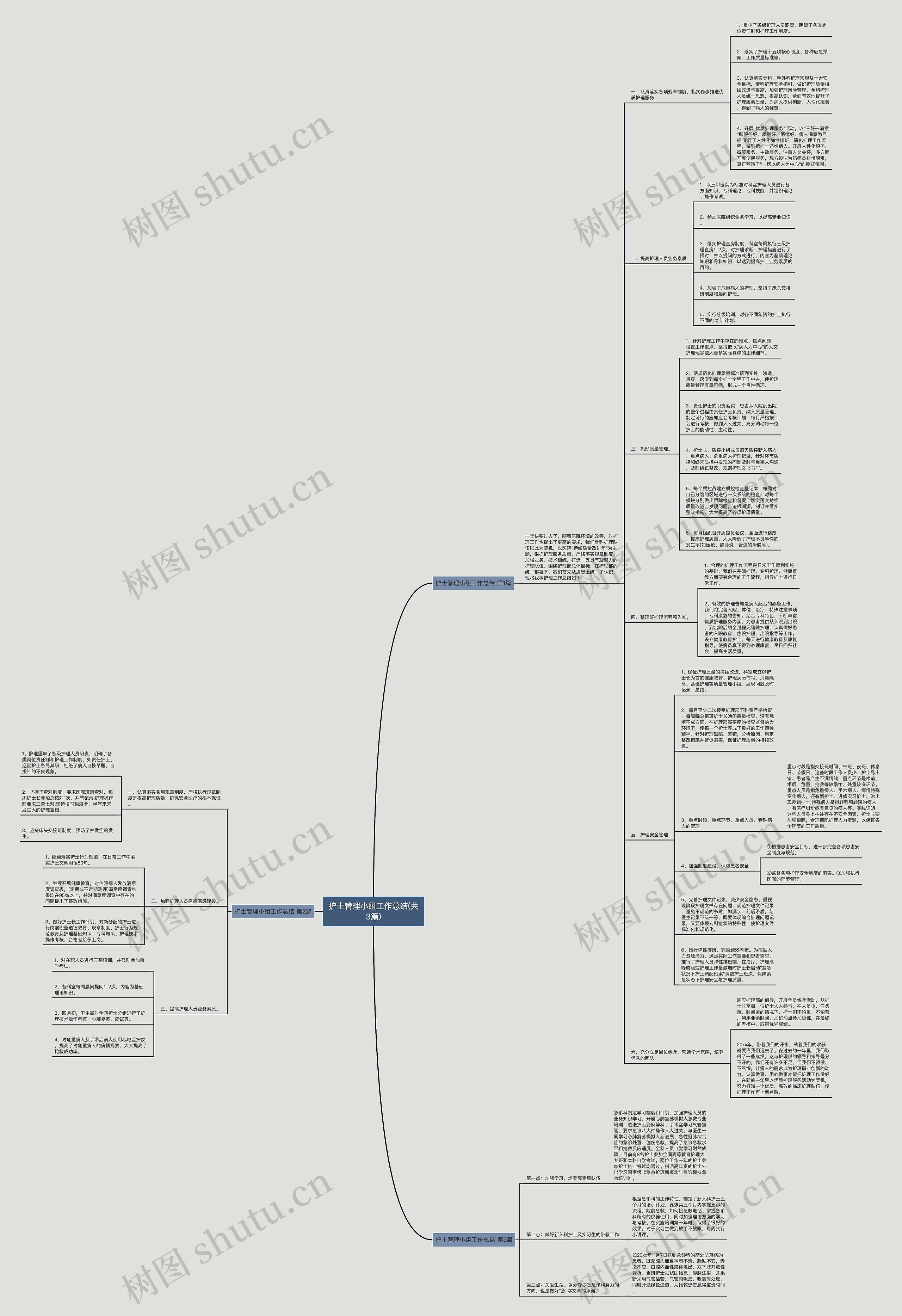 护士管理小组工作总结(共3篇)思维导图