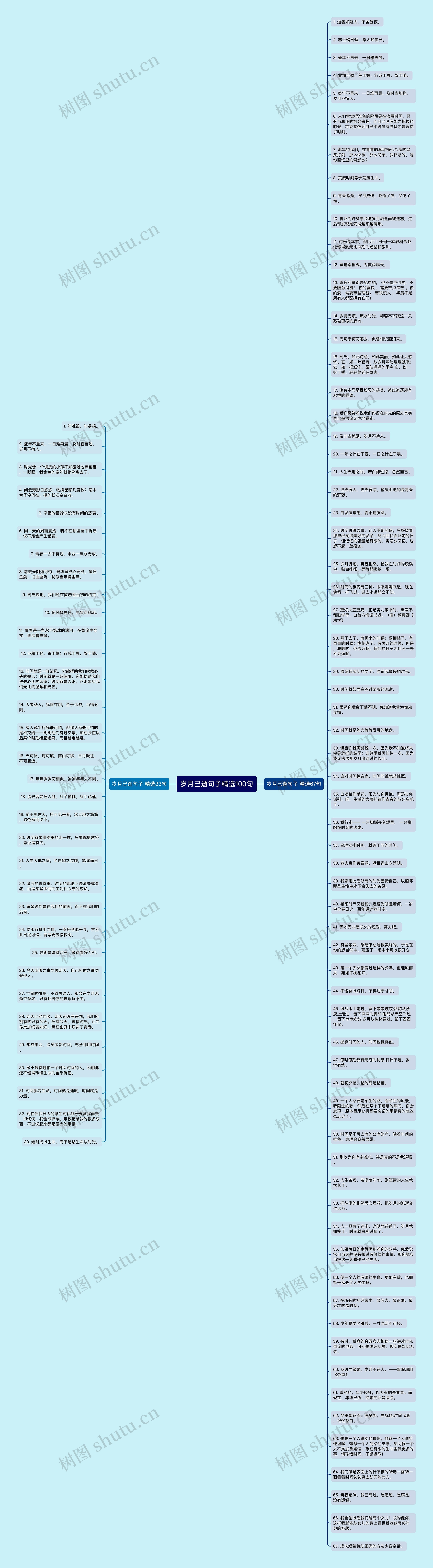 岁月己逝句子精选100句思维导图