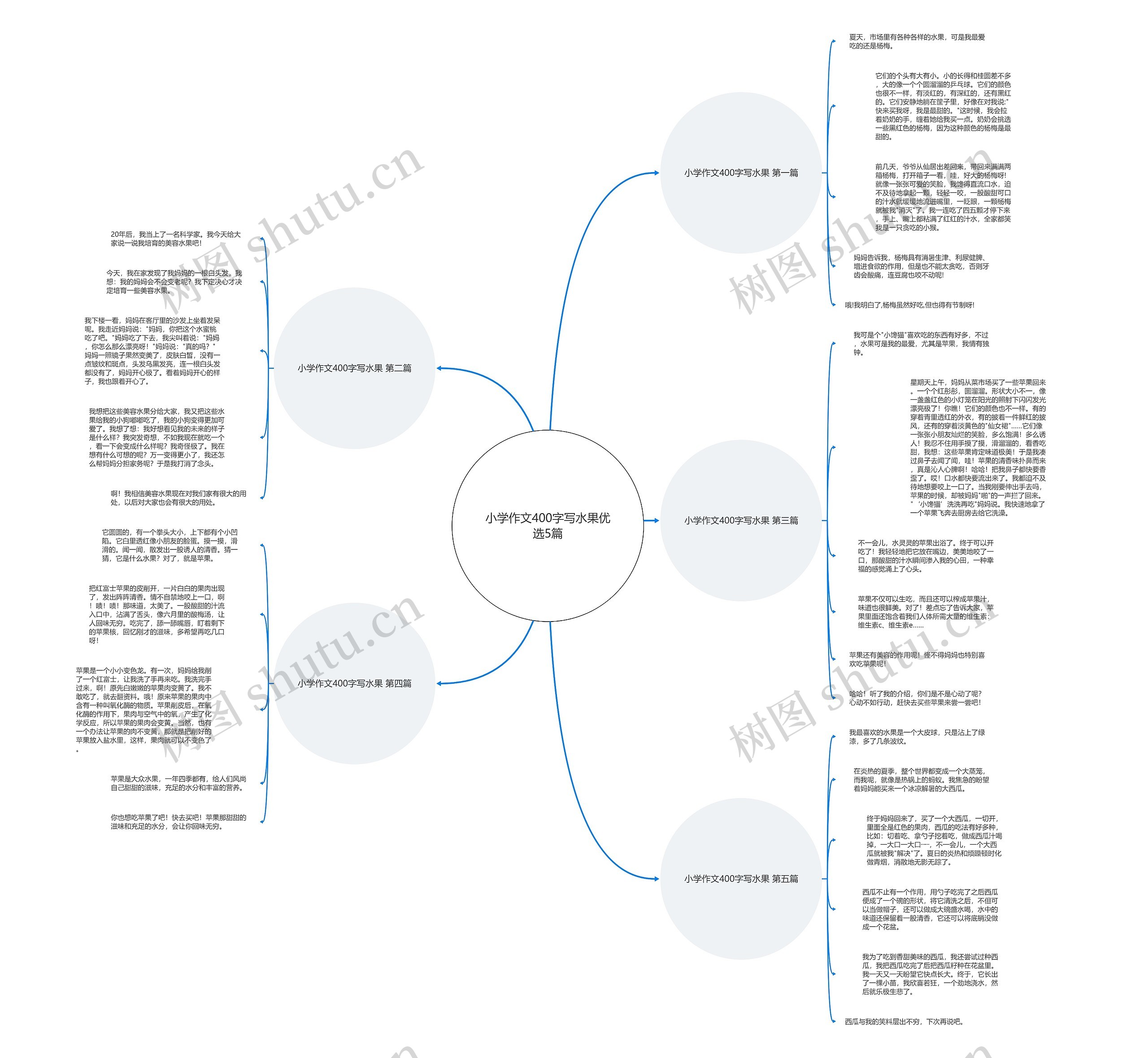 小学作文400字写水果优选5篇思维导图
