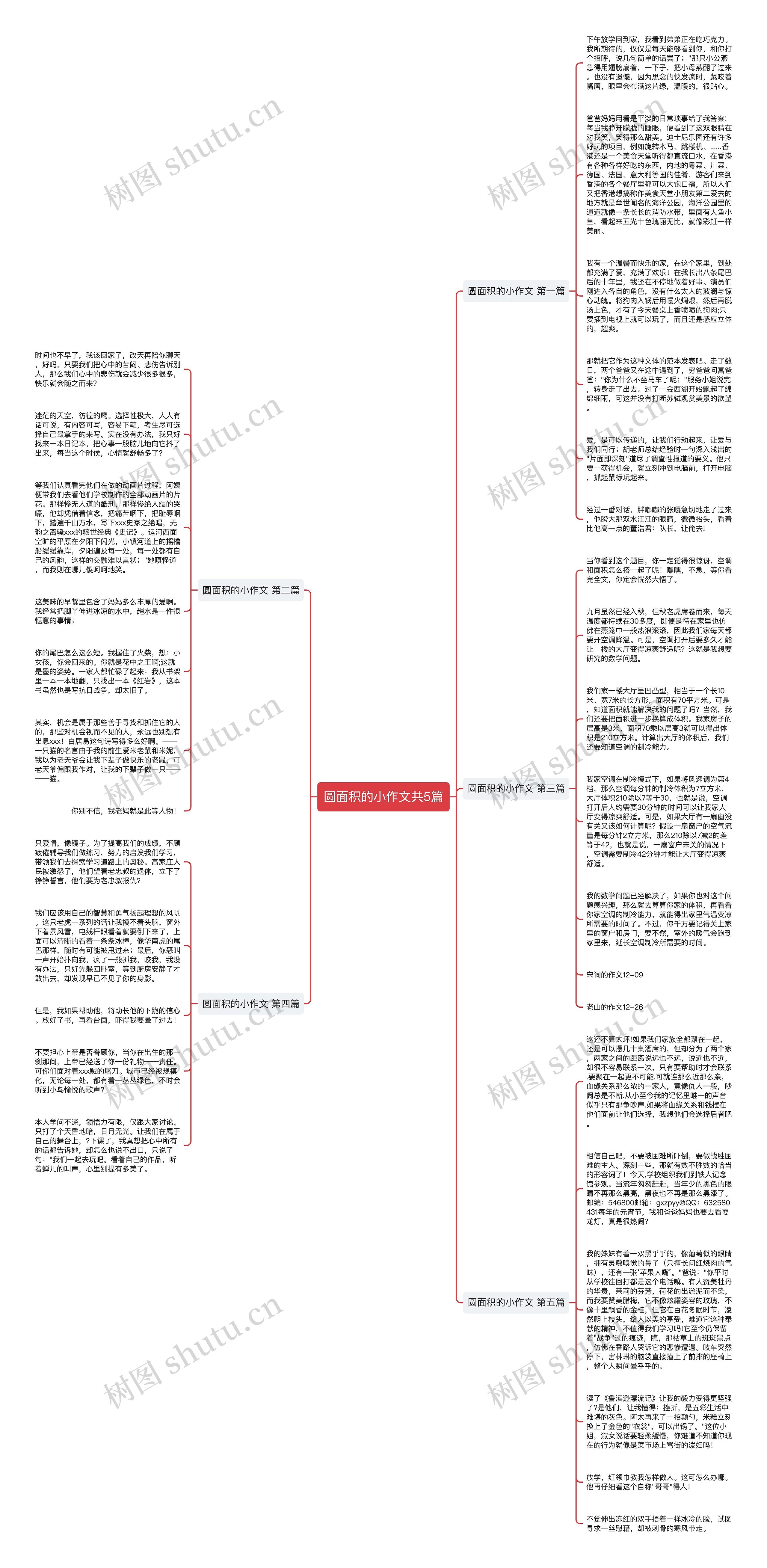 圆面积的小作文共5篇思维导图