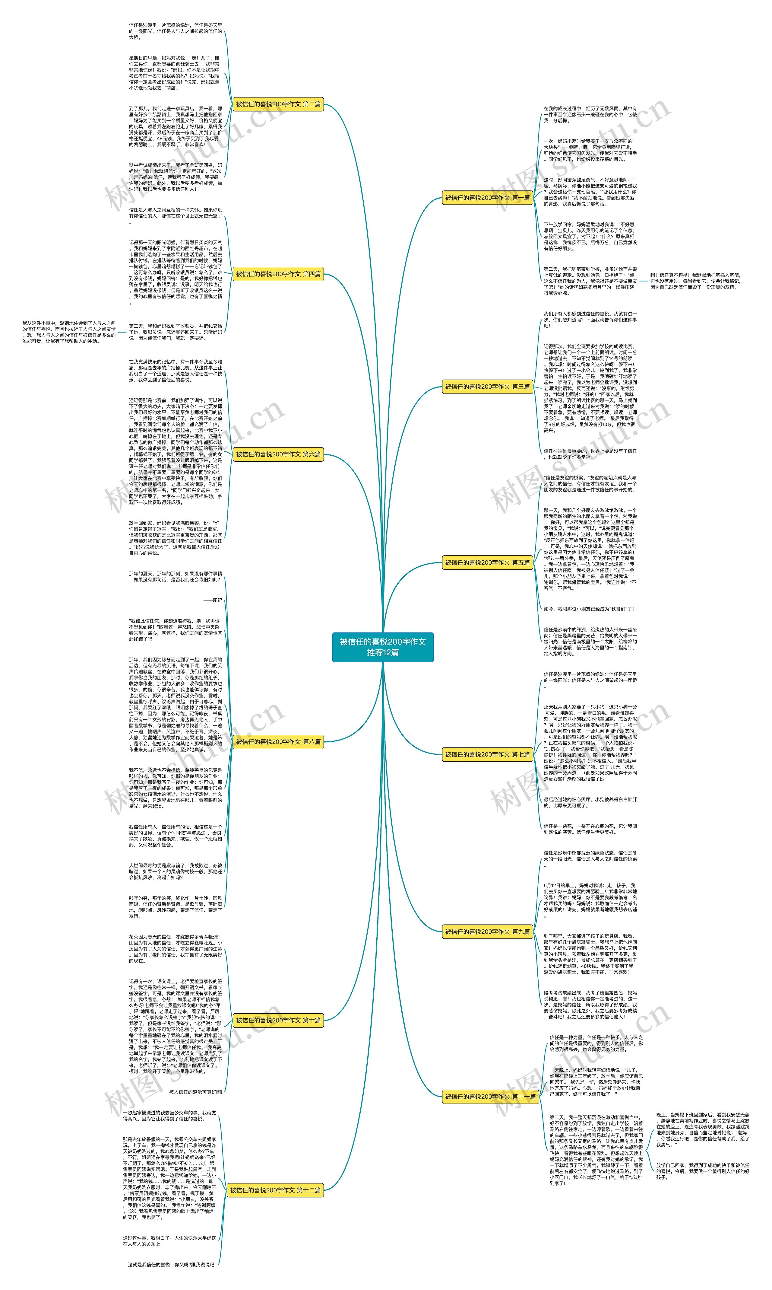 被信任的喜悦200字作文推荐12篇思维导图