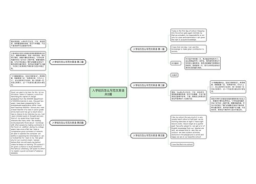 入学经历怎么写范文英语共5篇