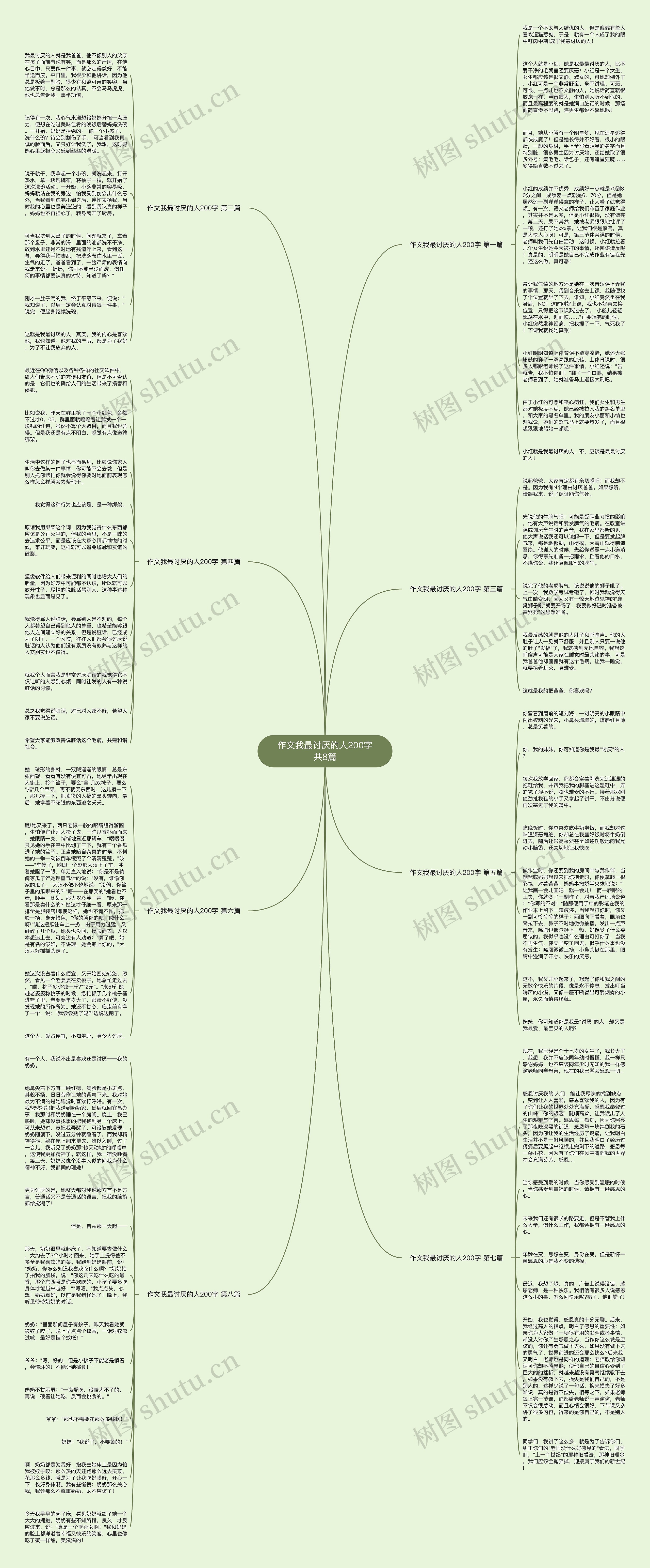 作文我最讨厌的人200字共8篇思维导图