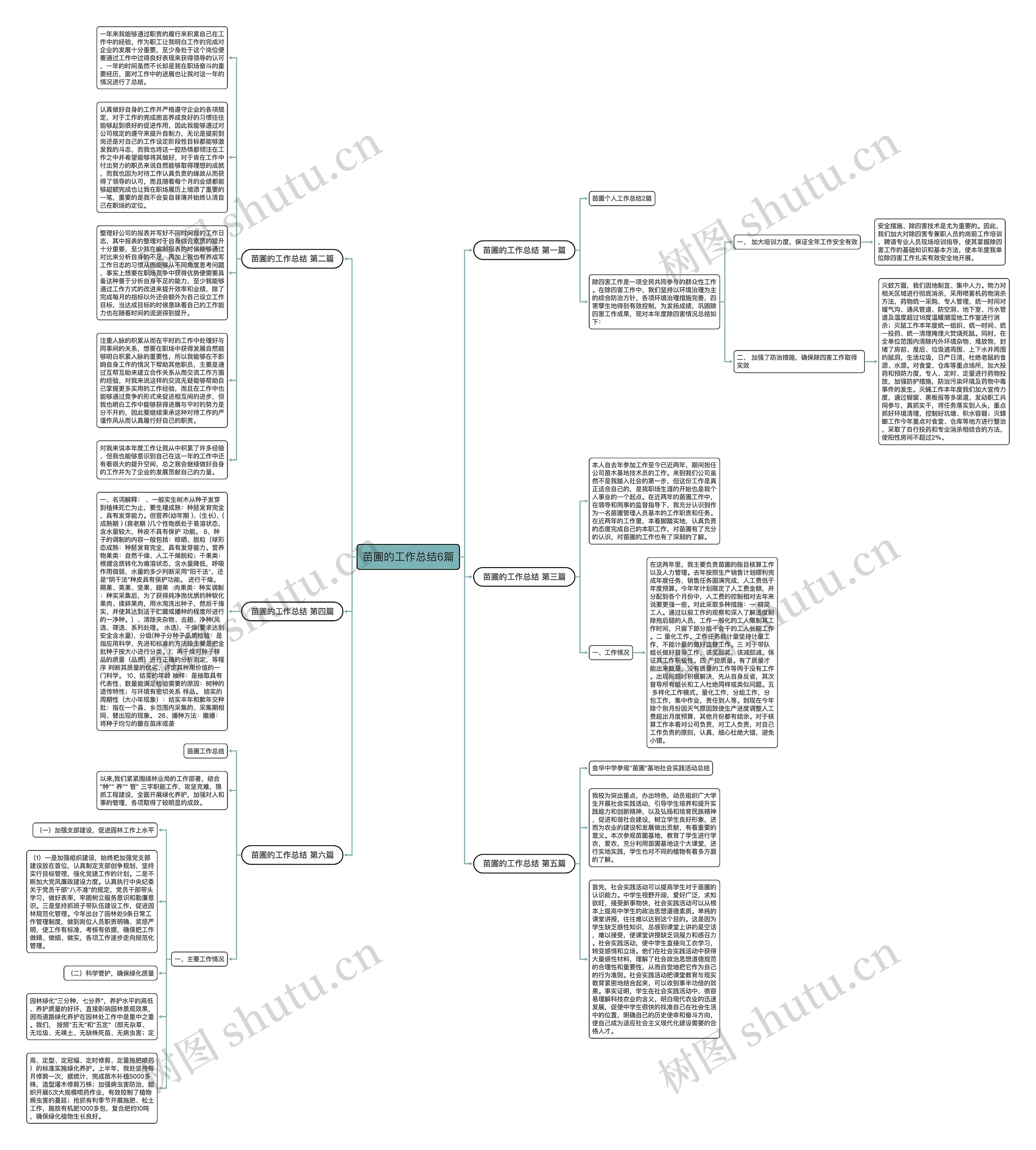 苗圃的工作总结6篇思维导图