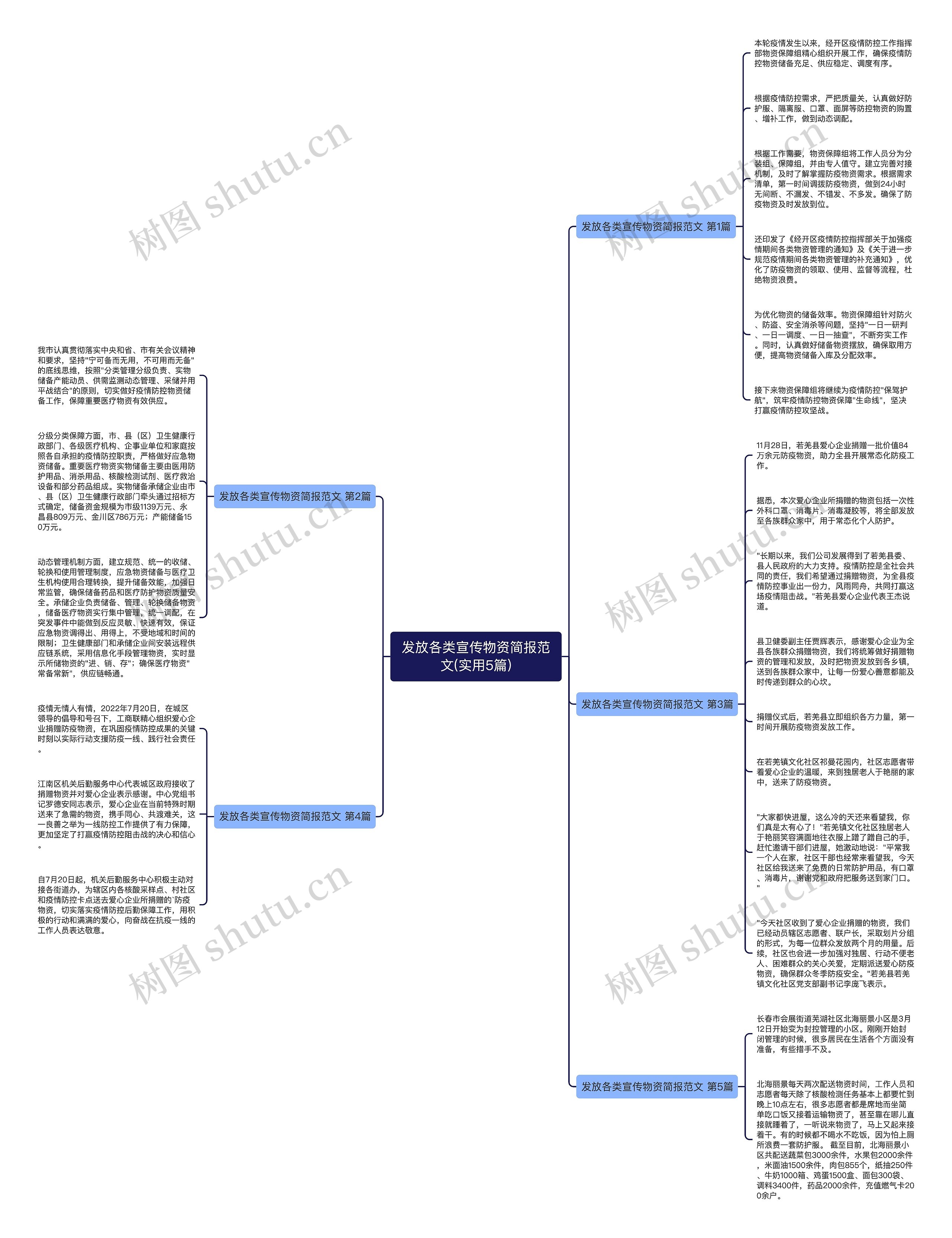 发放各类宣传物资简报范文(实用5篇)思维导图