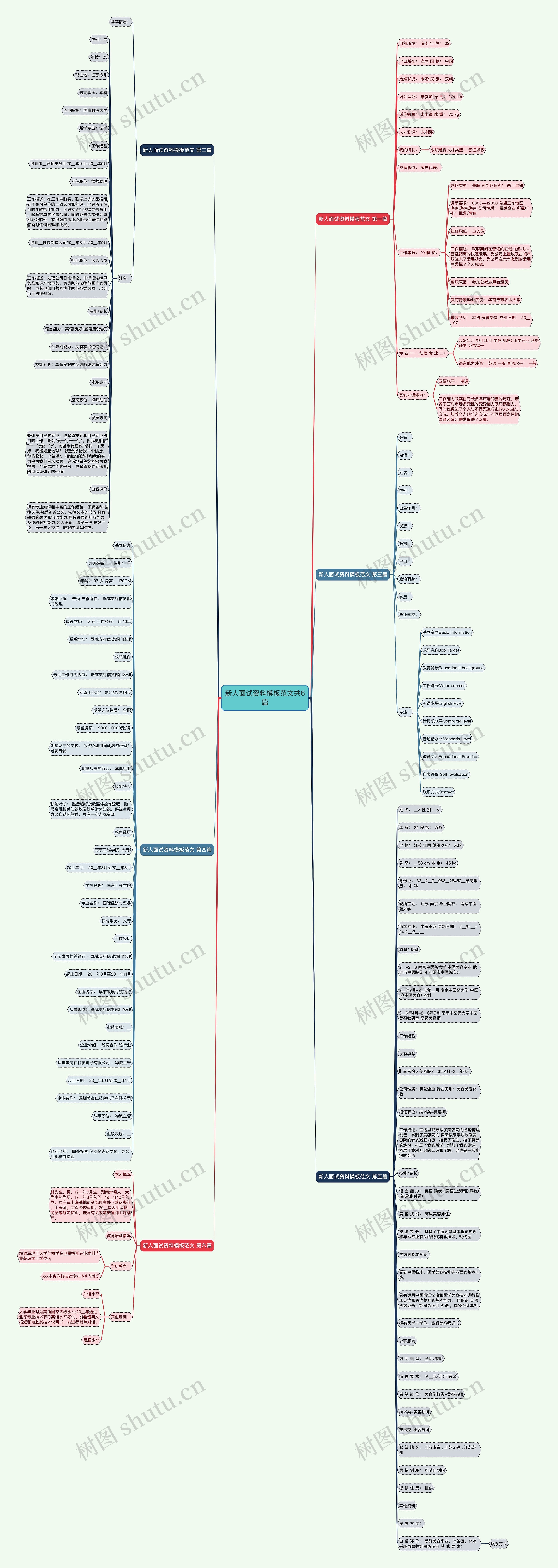 新人面试资料范文共6篇思维导图