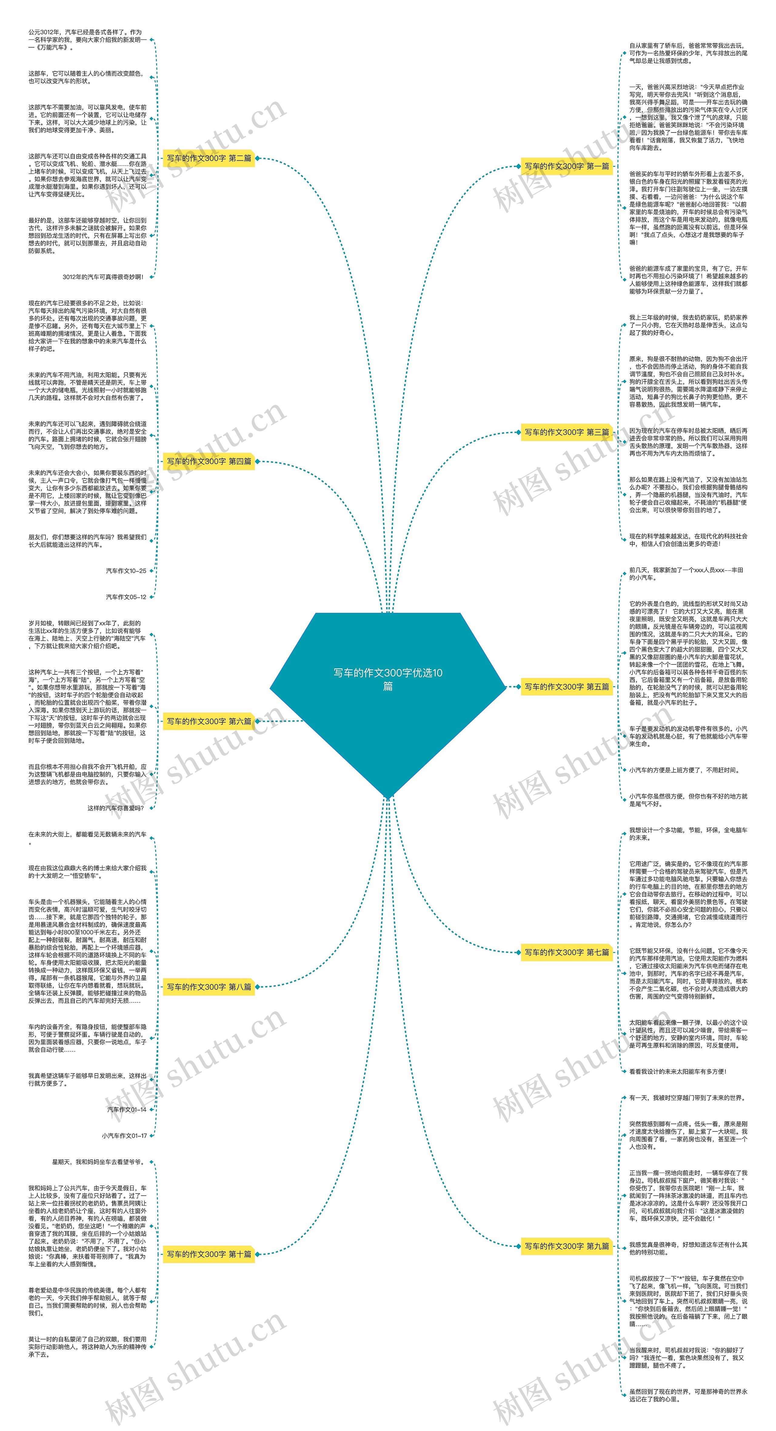 写车的作文300字优选10篇思维导图