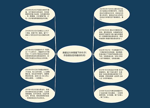 挽留远方来客留下的句子(形容朋友招待最好的词)