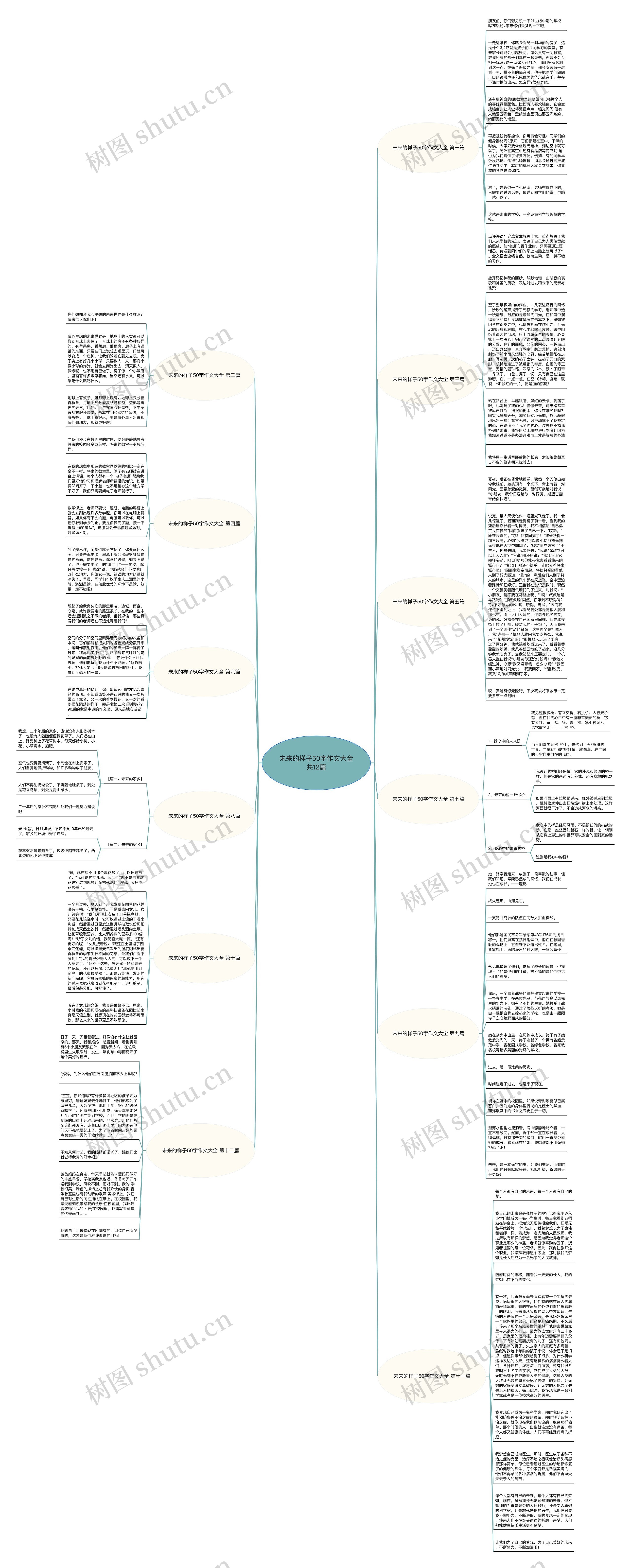 未来的样子50字作文大全共12篇思维导图