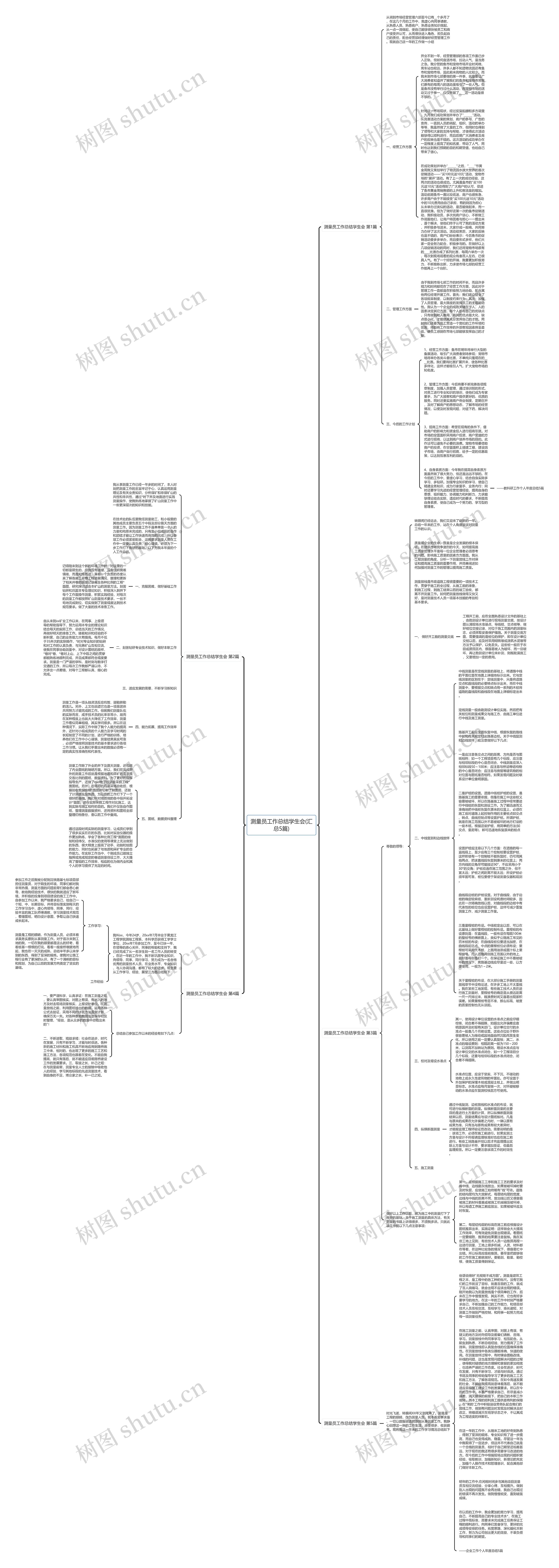 测量员工作总结学生会(汇总5篇)思维导图