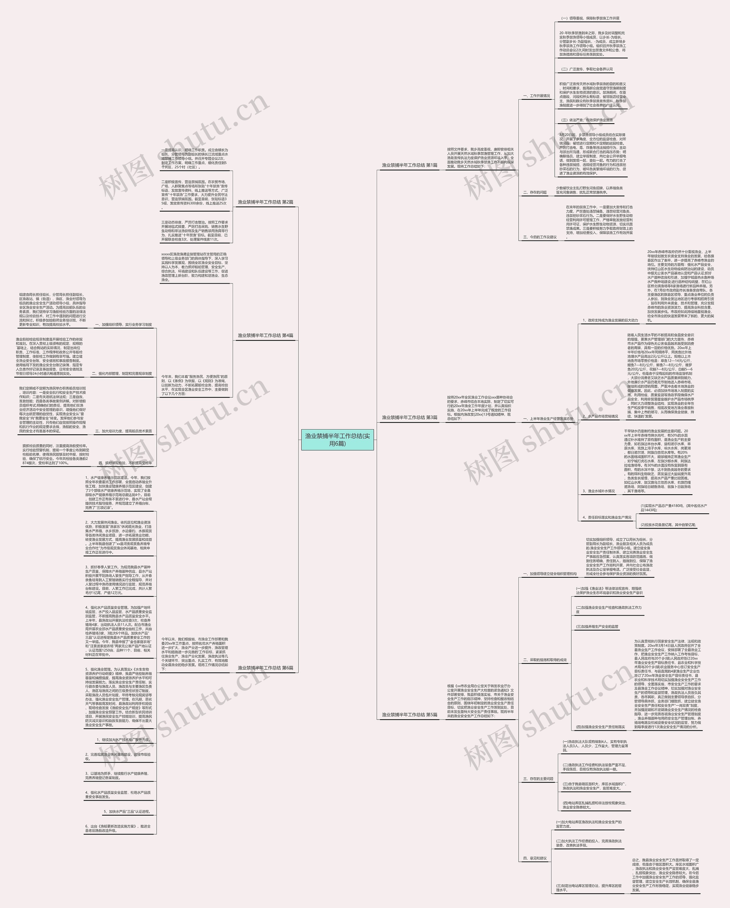 渔业禁捕半年工作总结(实用6篇)思维导图