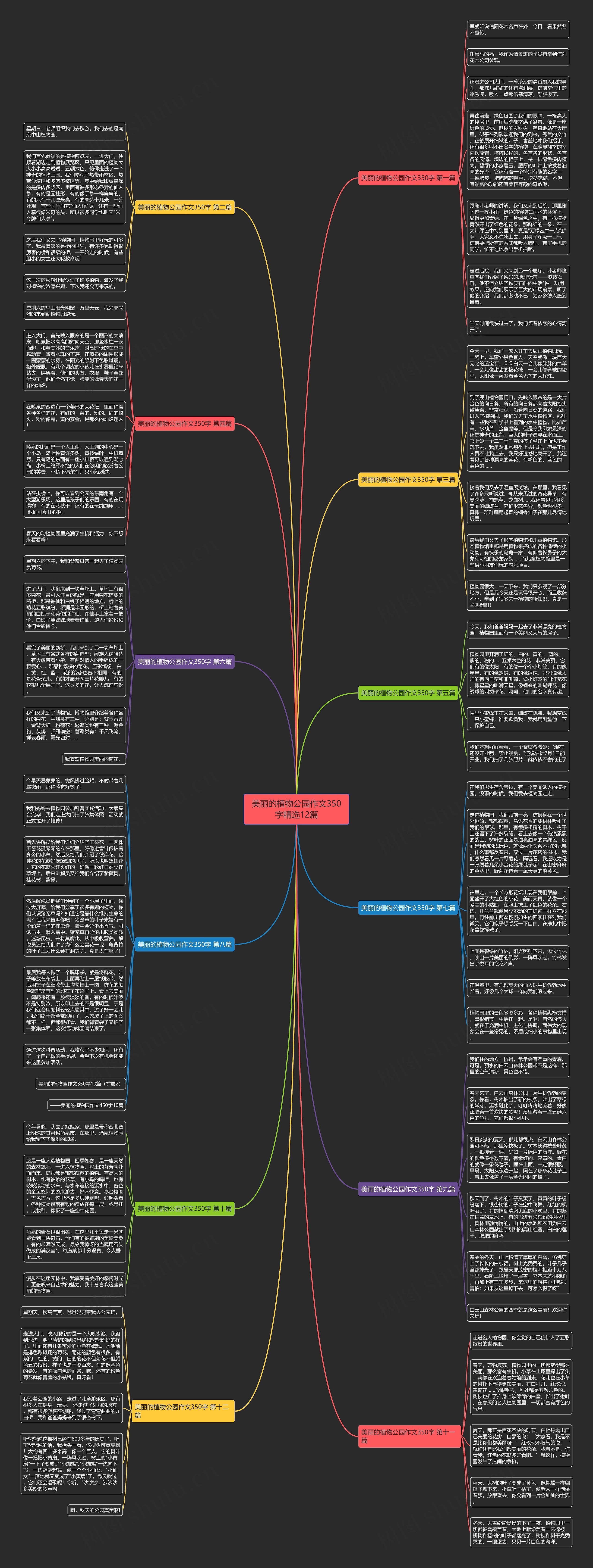 美丽的植物公园作文350字精选12篇思维导图