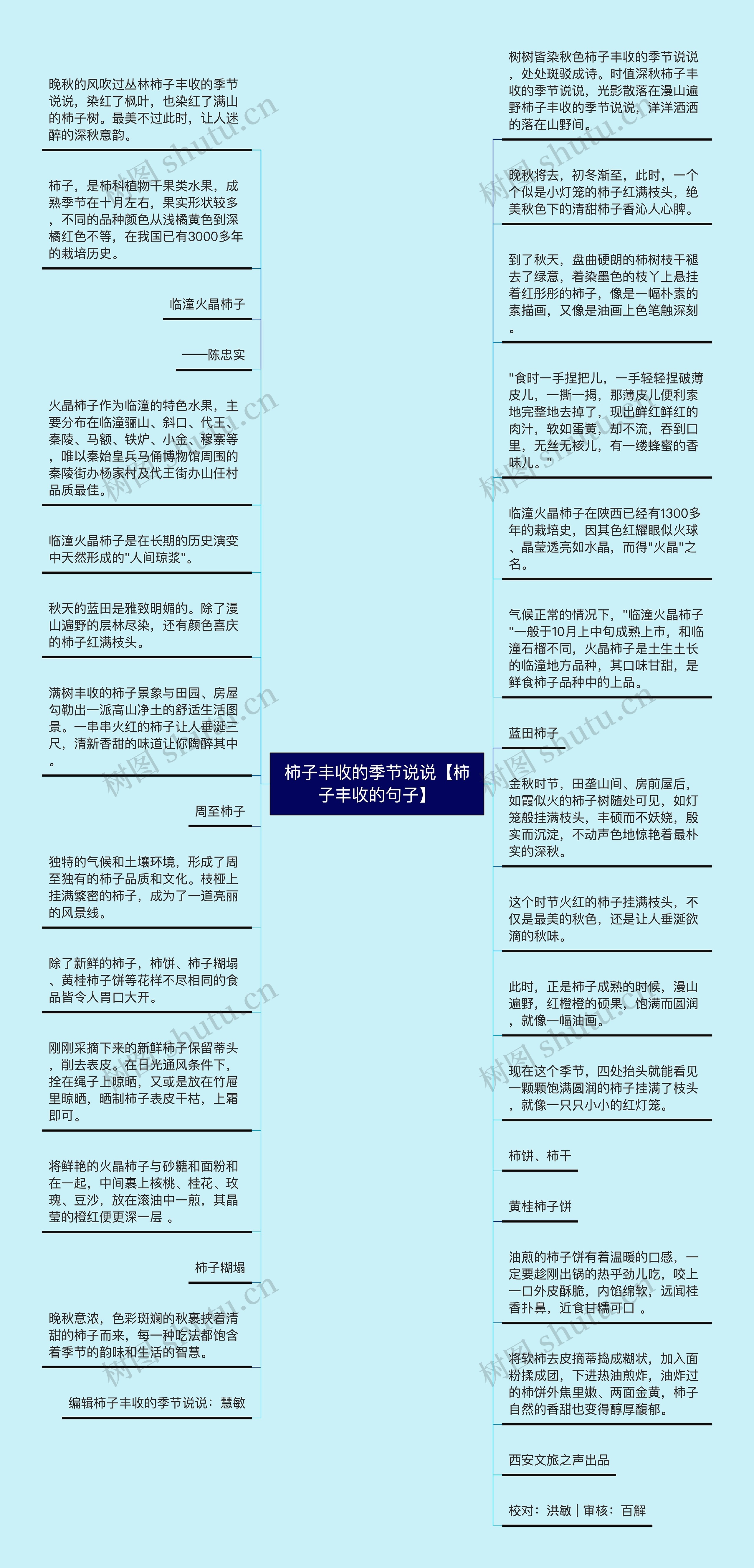 柿子丰收的季节说说【柿子丰收的句子】思维导图