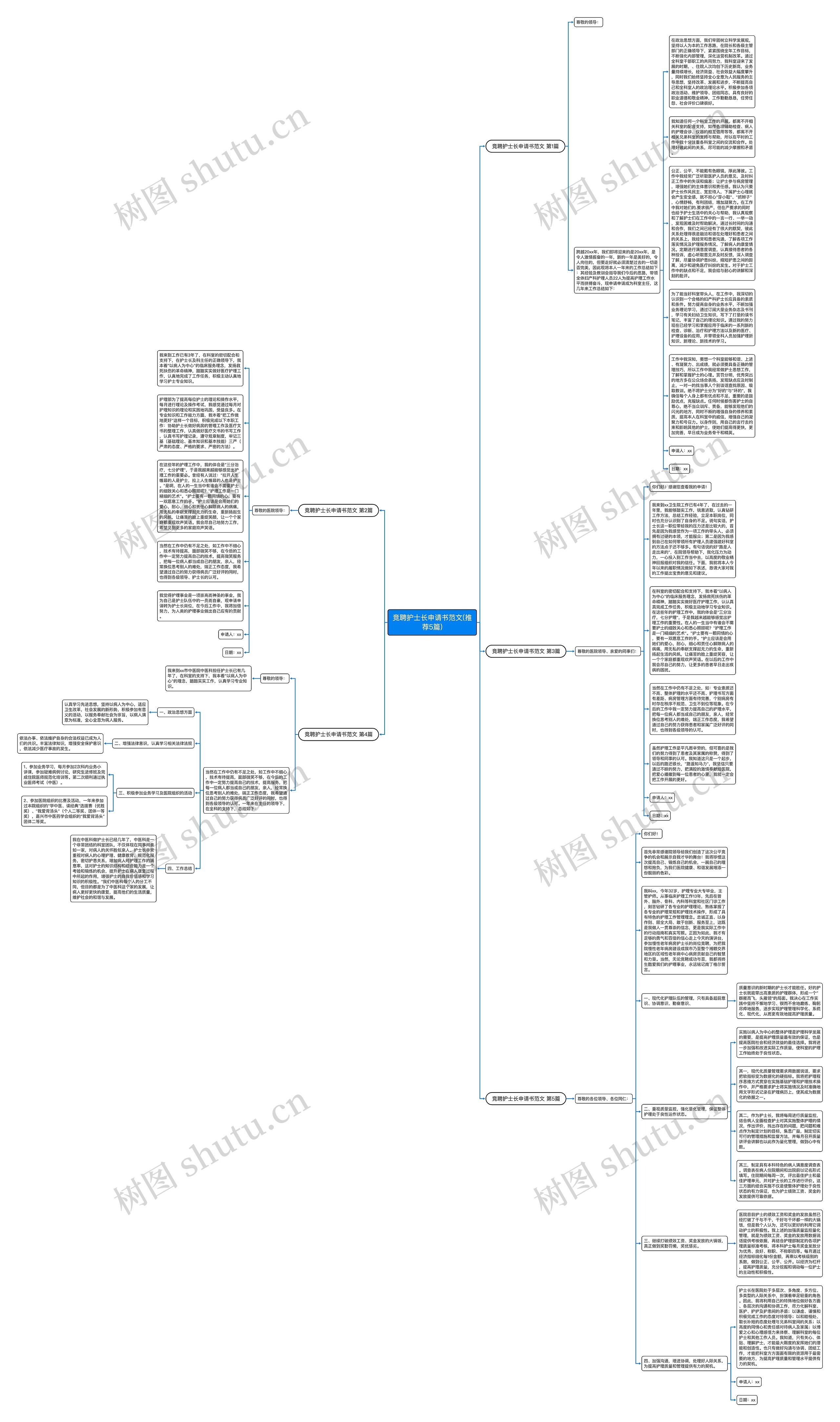 竞聘护士长申请书范文(推荐5篇)思维导图