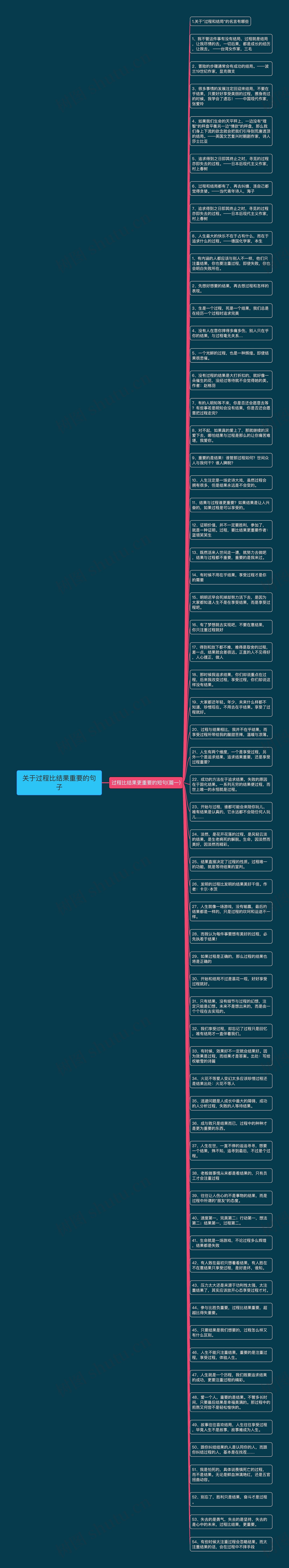 关于过程比结果重要的句子思维导图