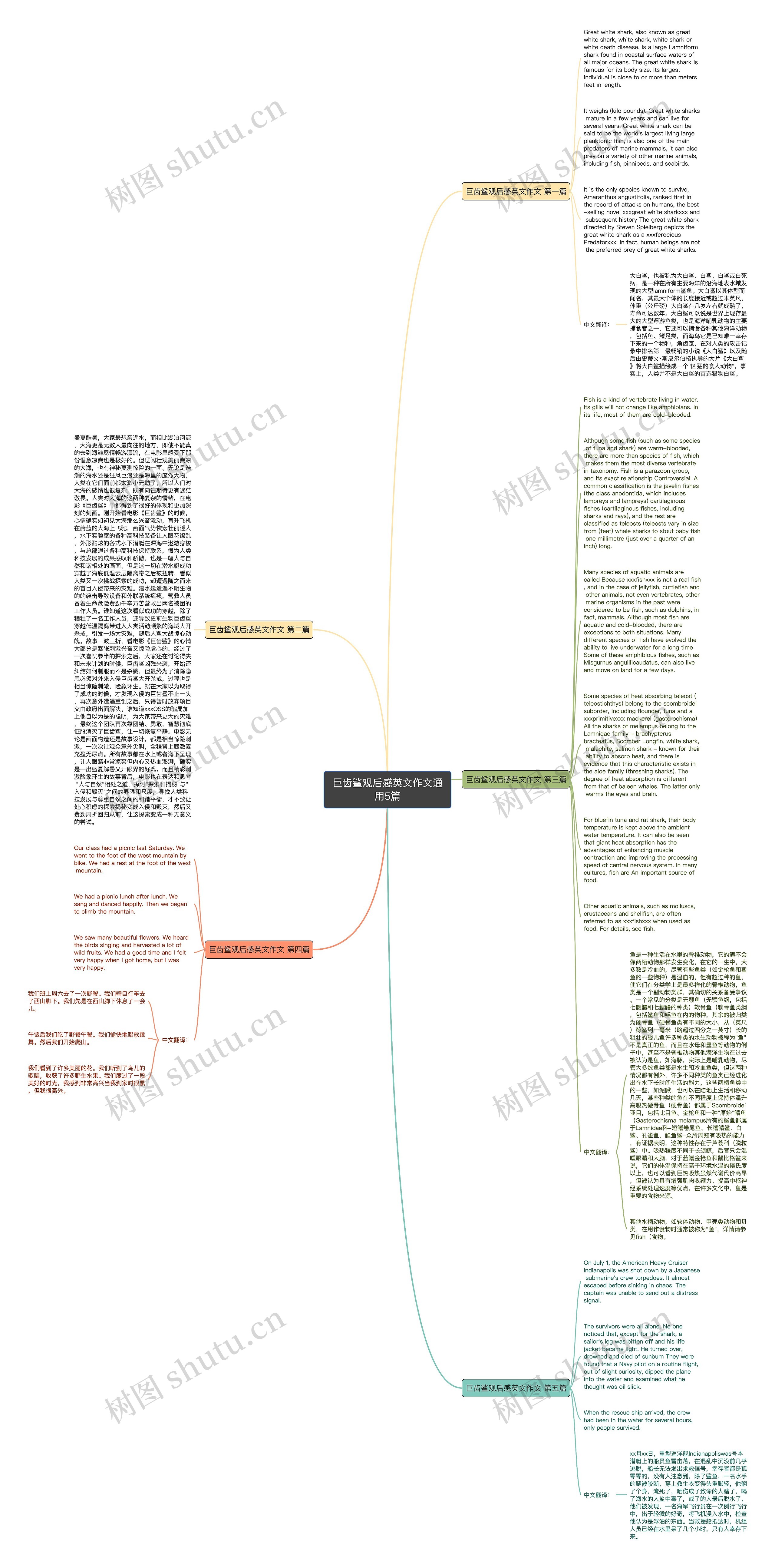 巨齿鲨观后感英文作文通用5篇思维导图