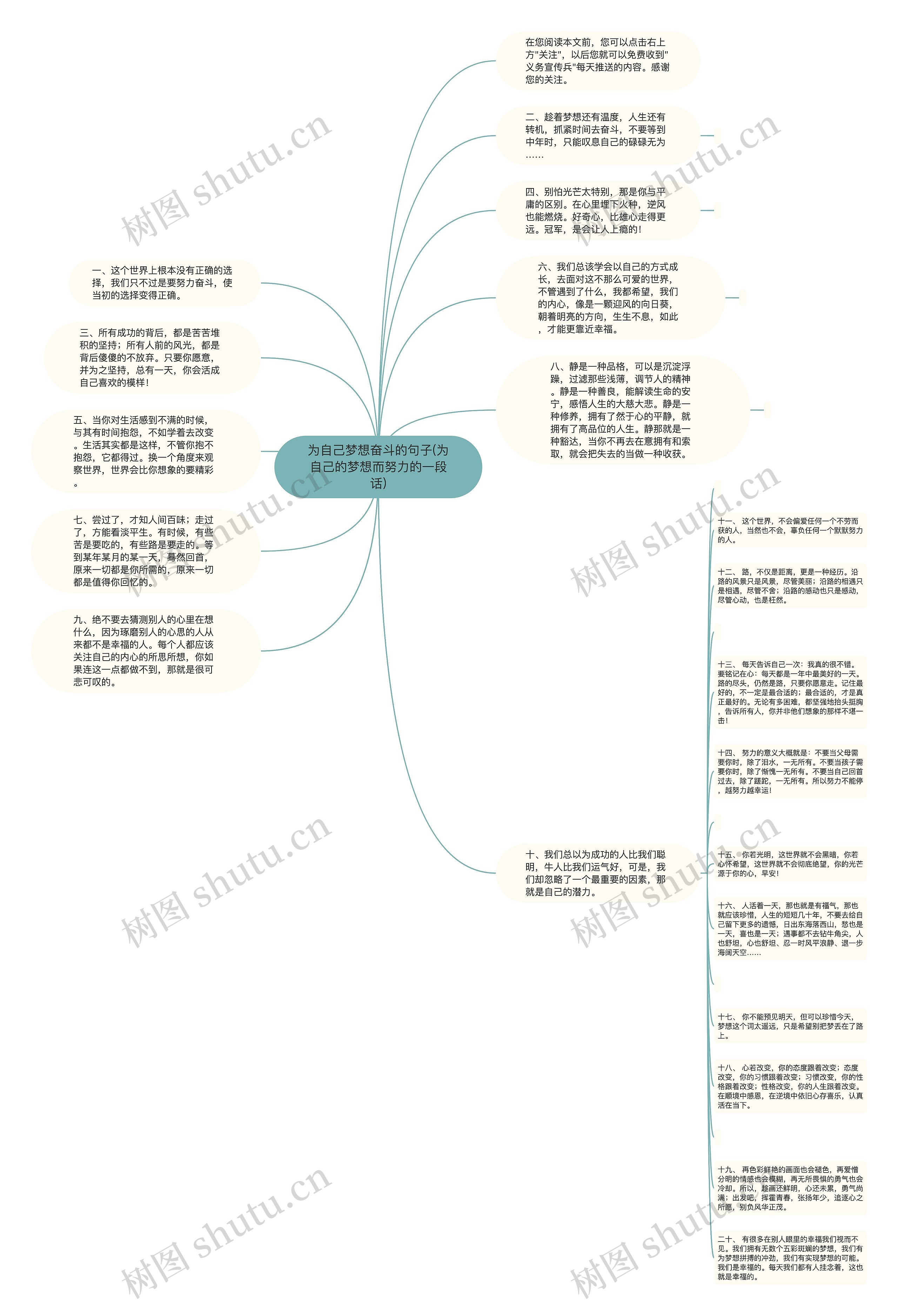 为自己梦想奋斗的句子(为自己的梦想而努力的一段话)思维导图