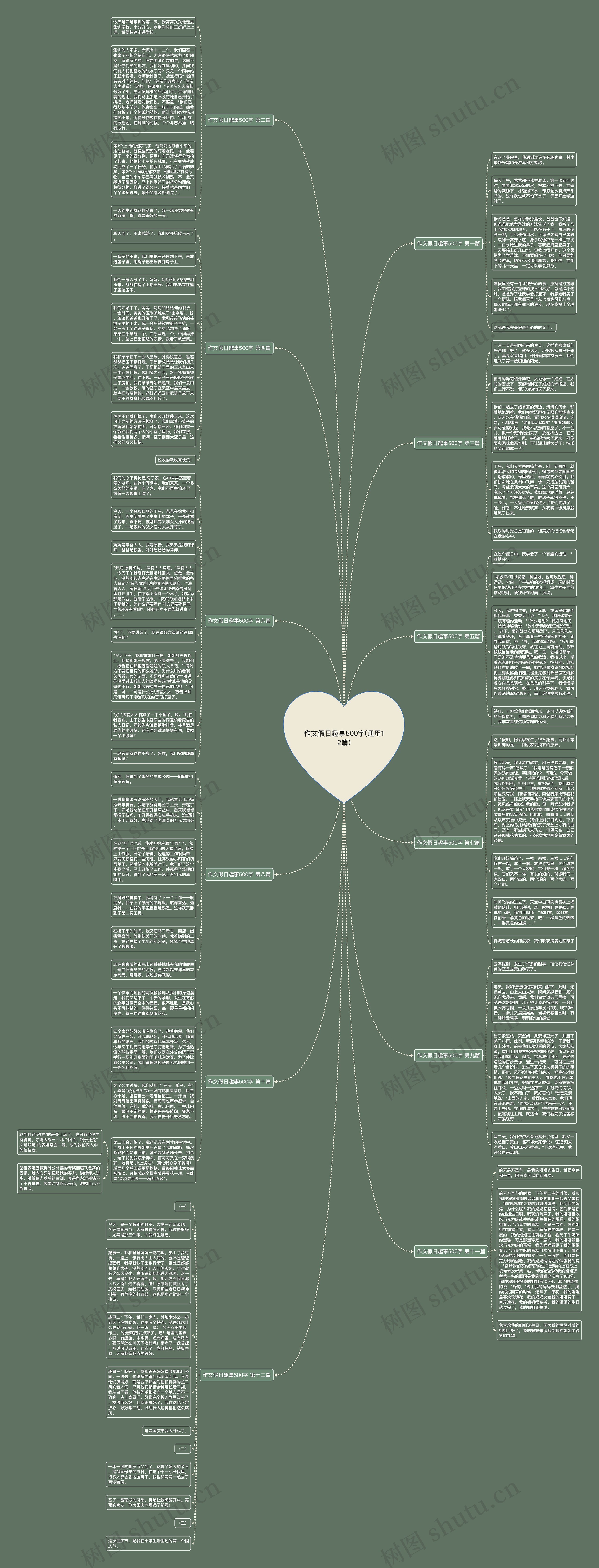 作文假日趣事500字(通用12篇)思维导图