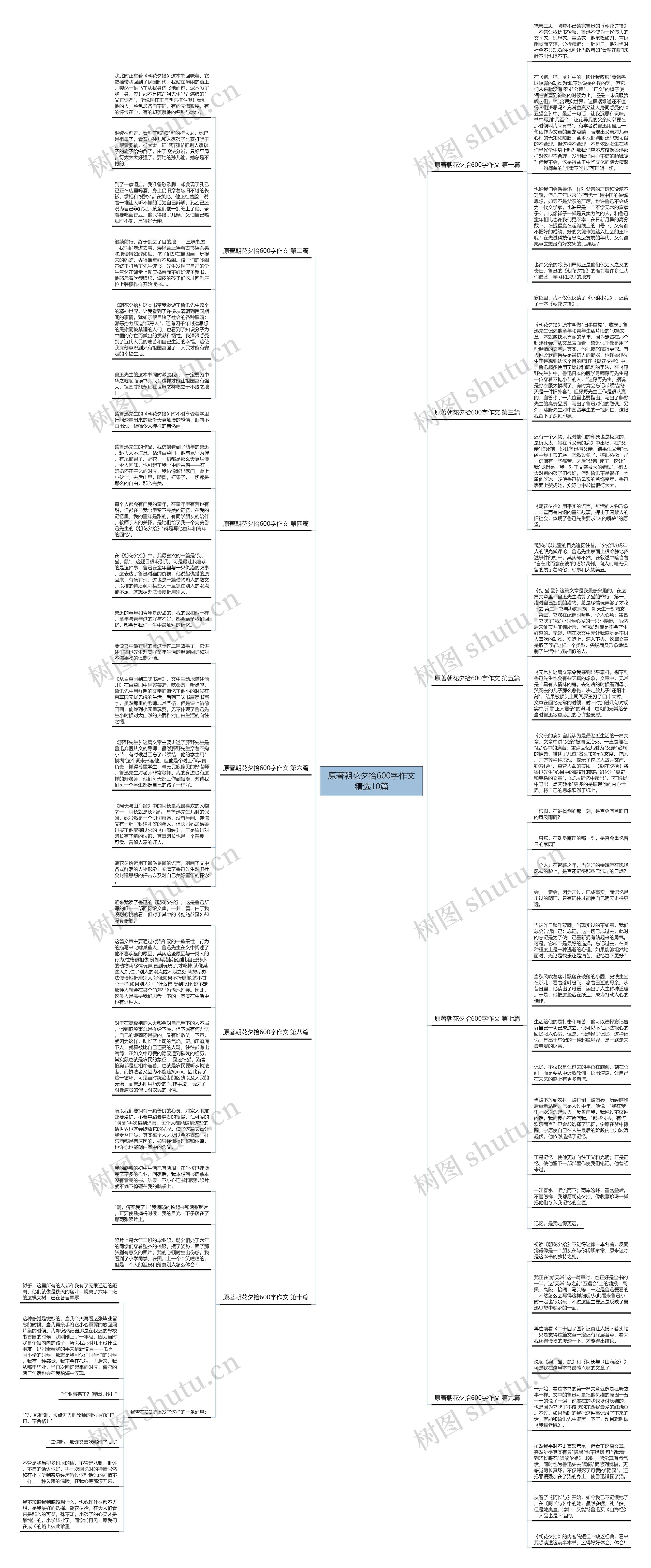 原著朝花夕拾600字作文精选10篇思维导图