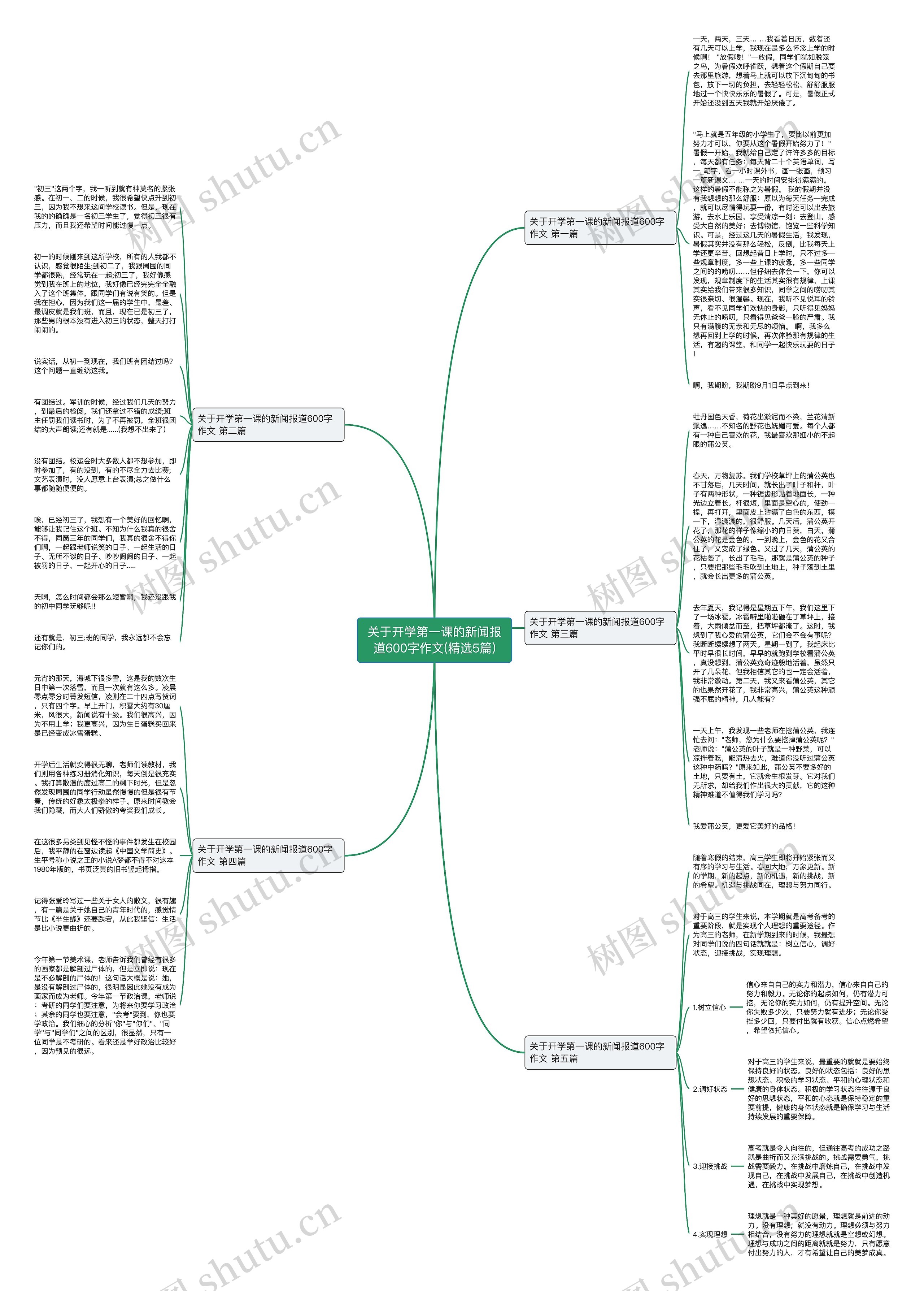 关于开学第一课的新闻报道600字作文(精选5篇)思维导图