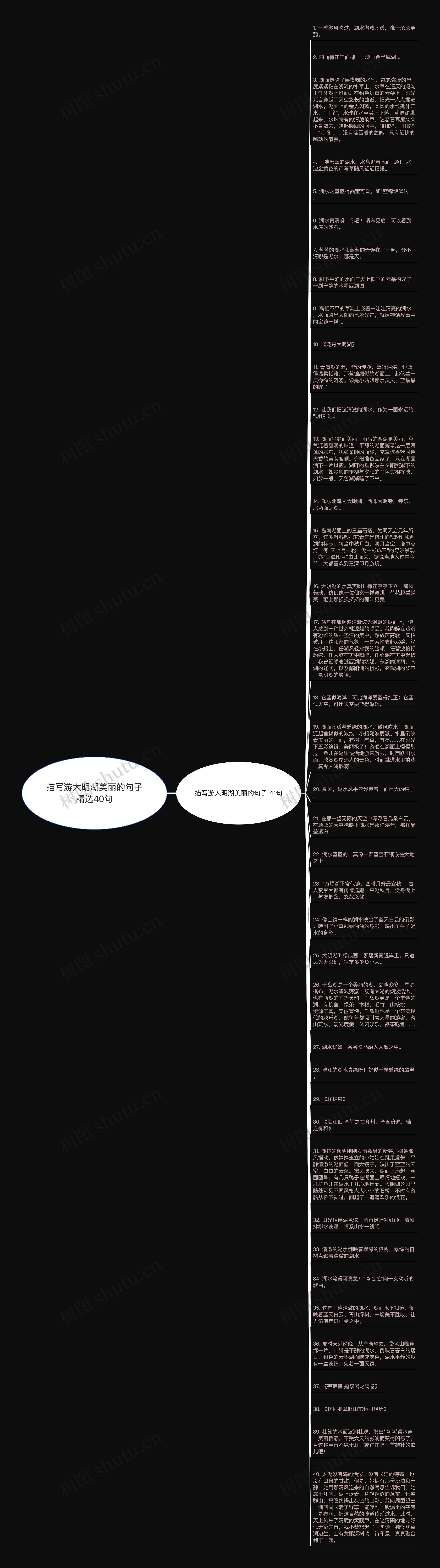 描写游大明湖美丽的句子精选40句思维导图