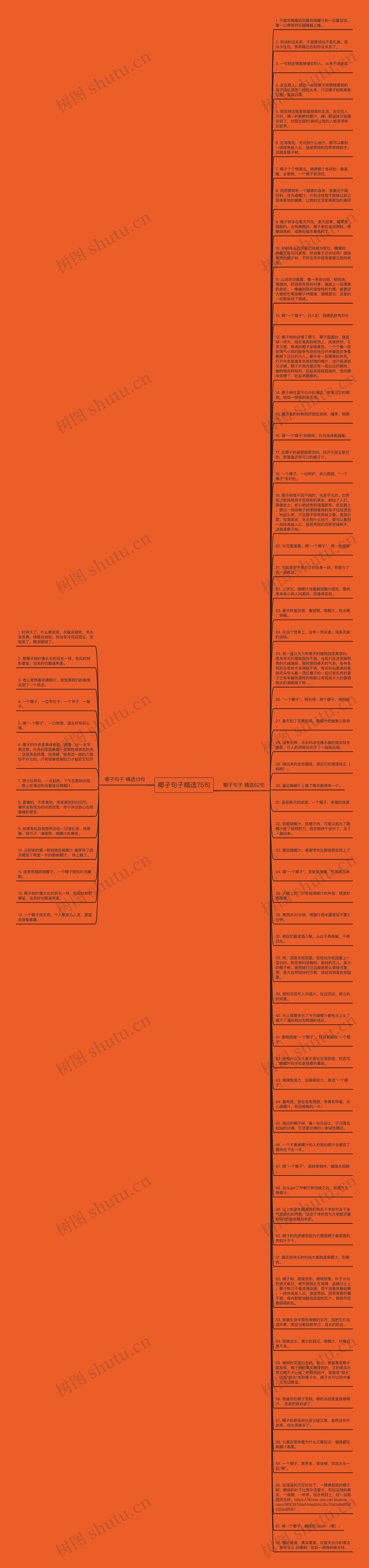 椰子句子精选75句思维导图