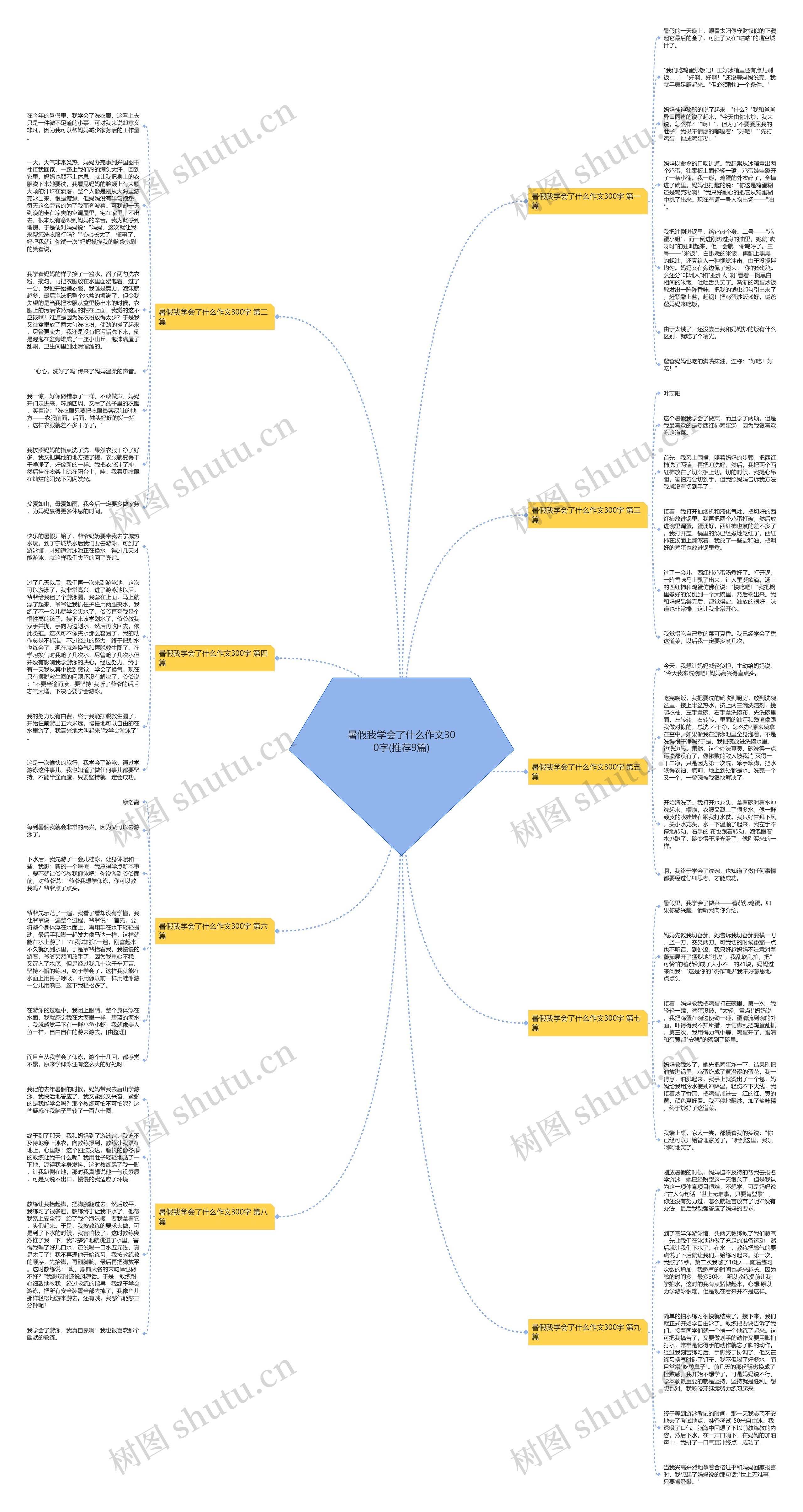 暑假我学会了什么作文300字(推荐9篇)思维导图