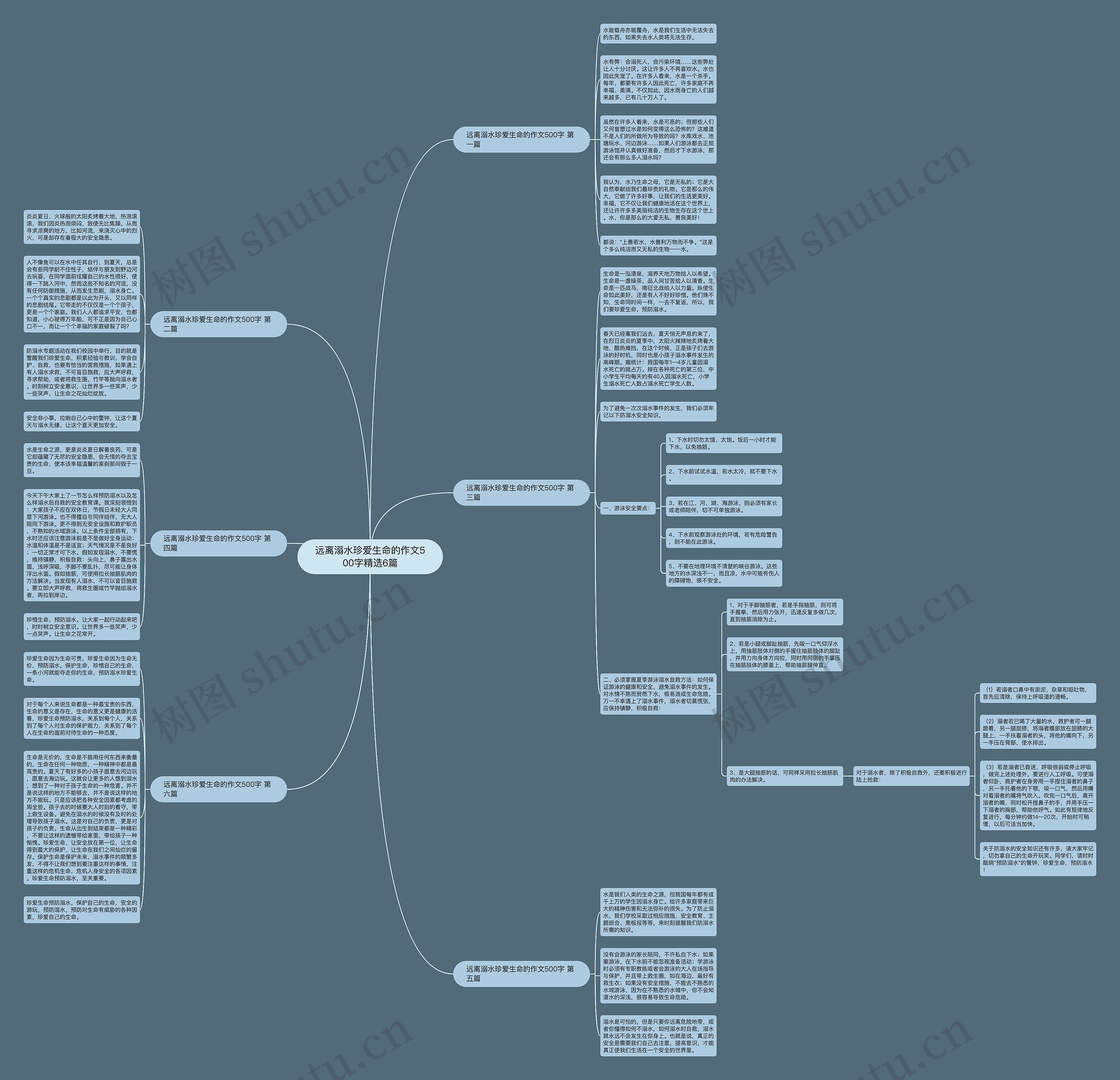 远离溺水珍爱生命的作文500字精选6篇思维导图