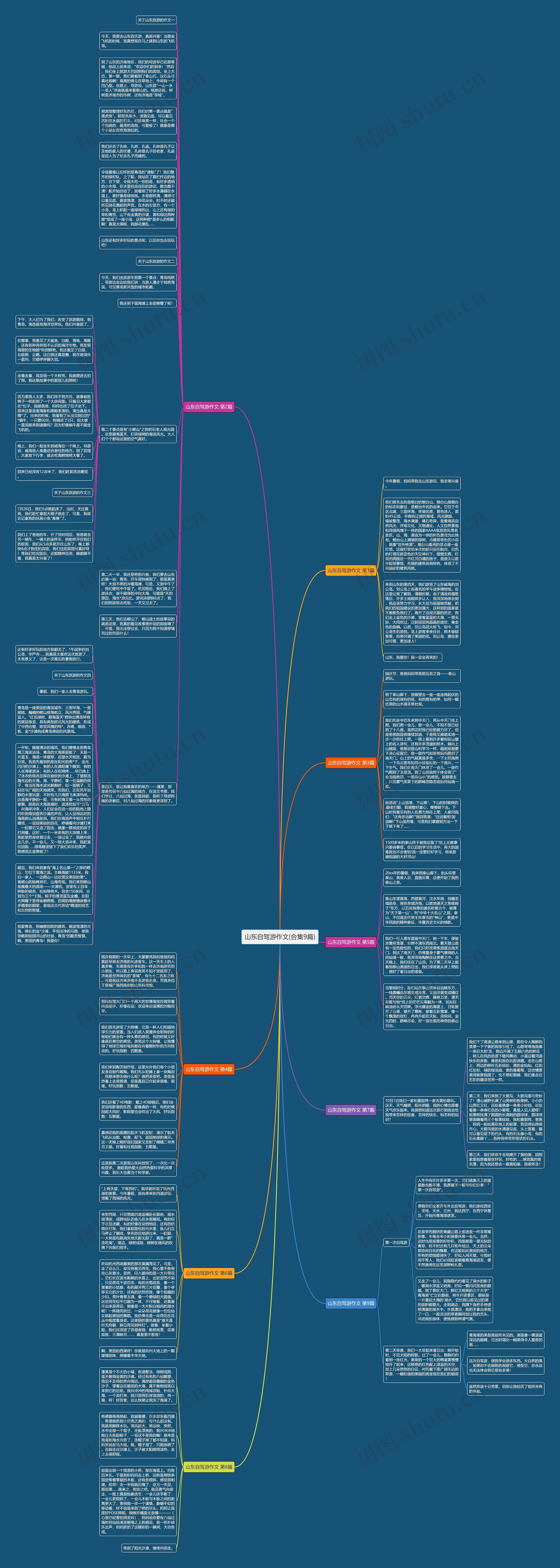 山东自驾游作文(合集9篇)思维导图