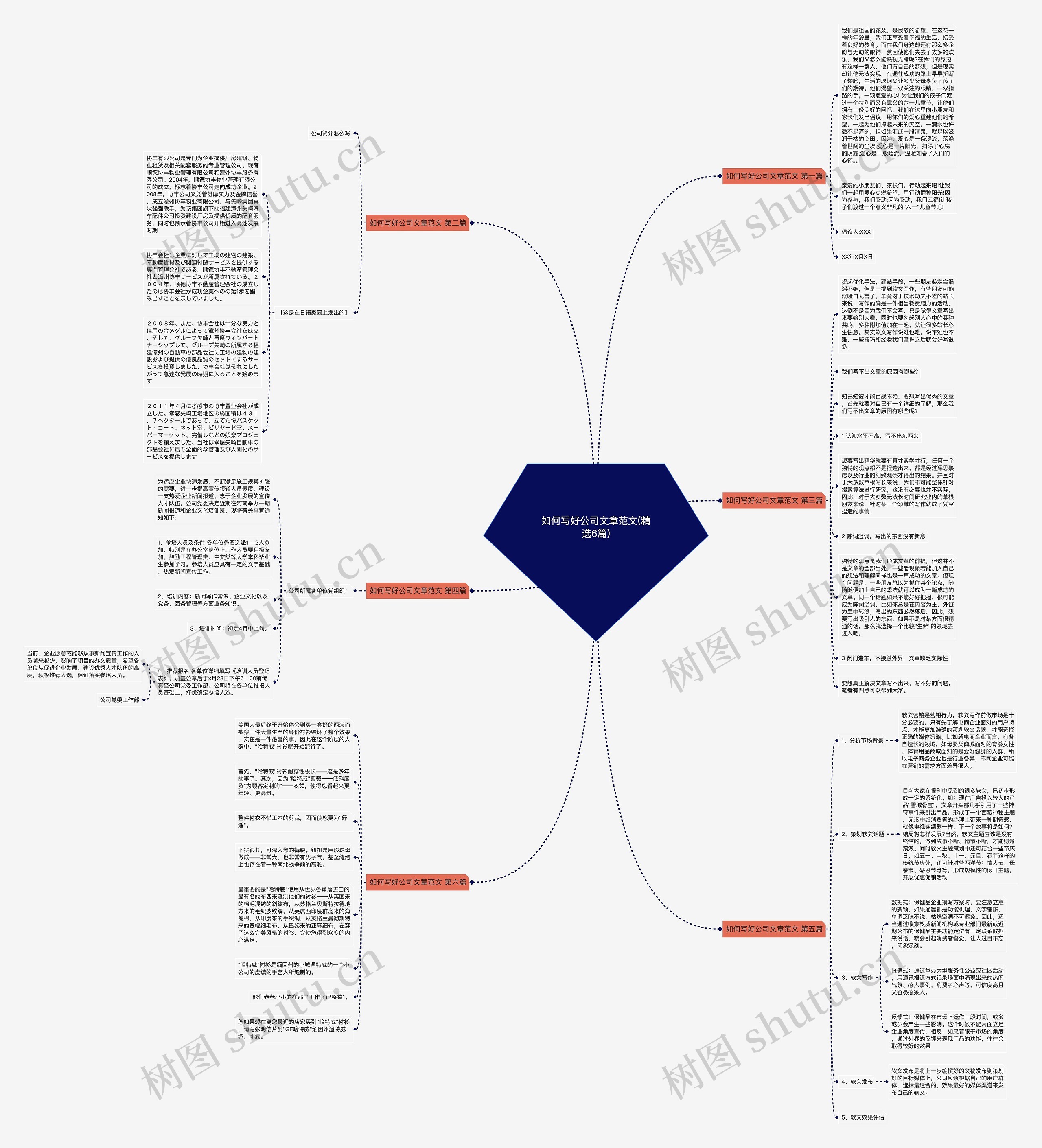 如何写好公司文章范文(精选6篇)思维导图