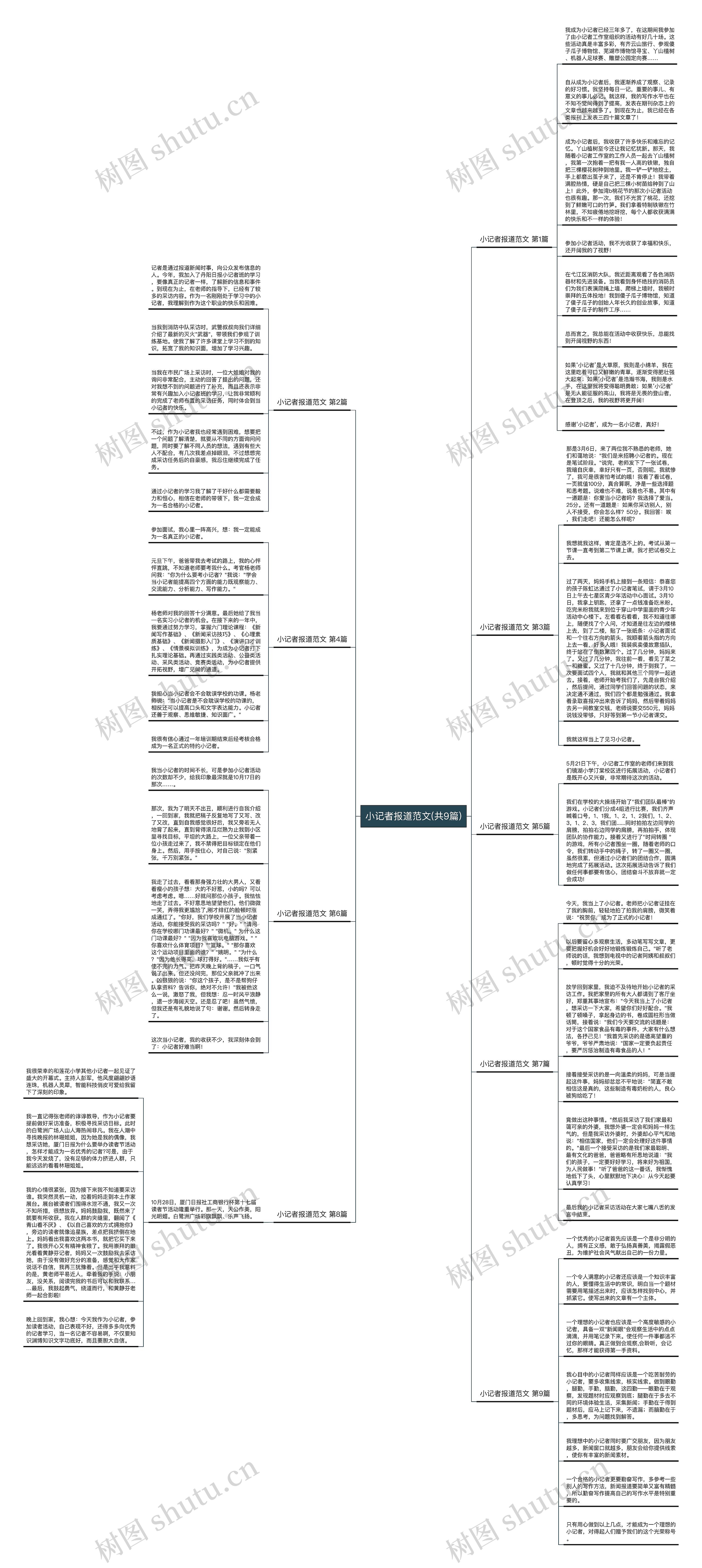 小记者报道范文(共9篇)思维导图