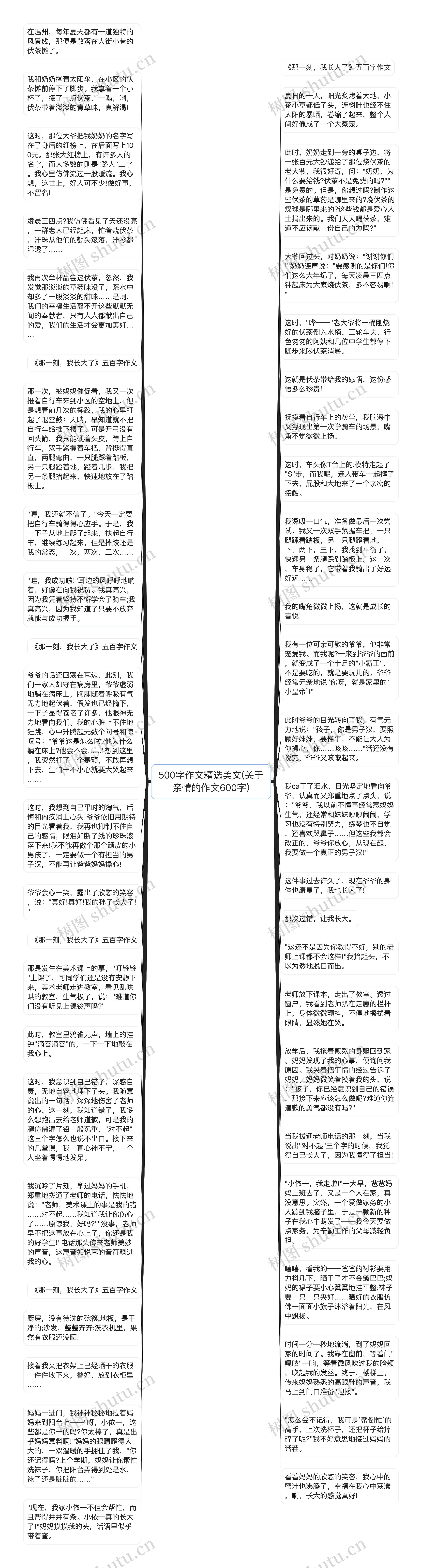 500字作文精选美文(关于亲情的作文600字)思维导图