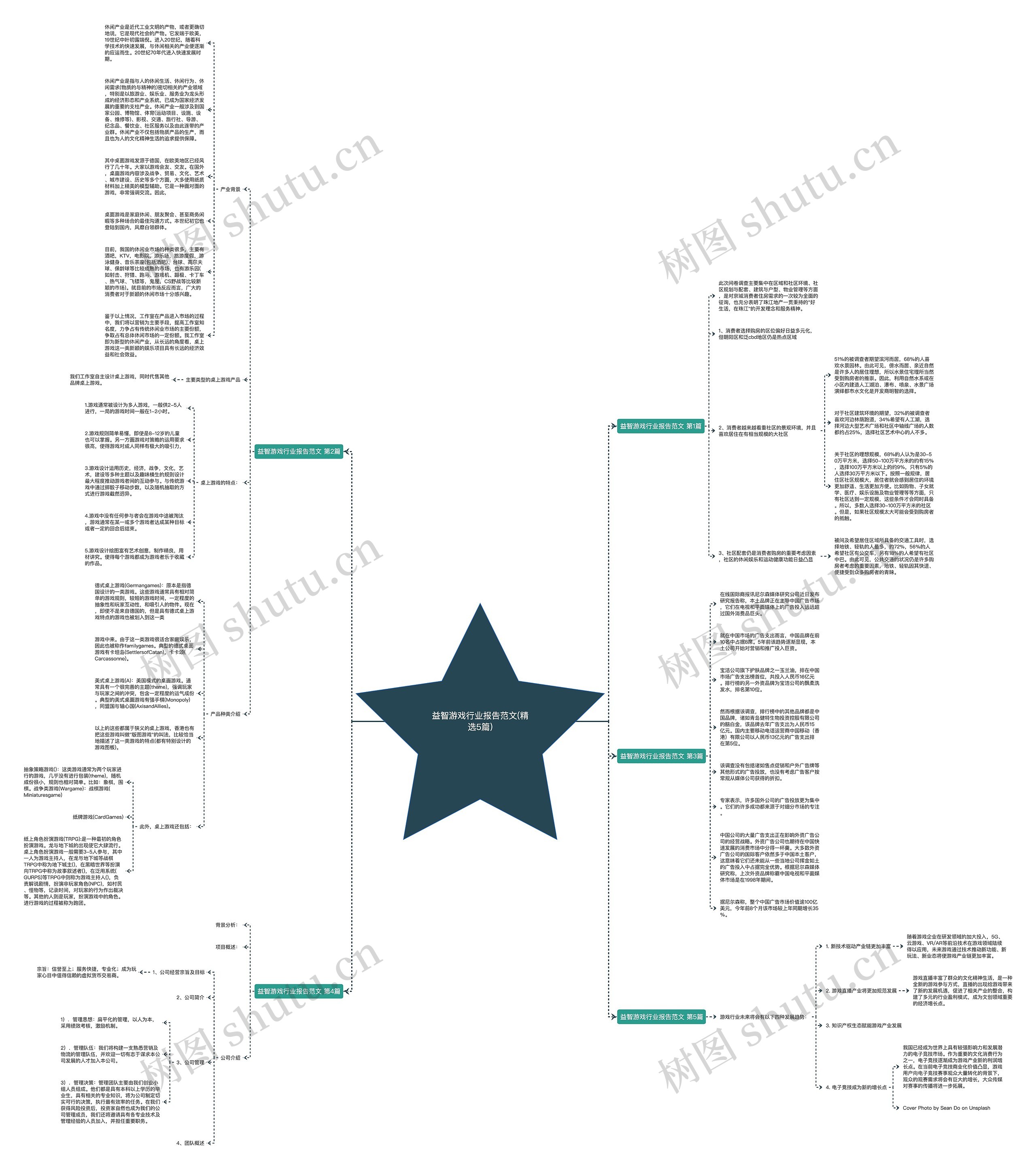 益智游戏行业报告范文(精选5篇)思维导图