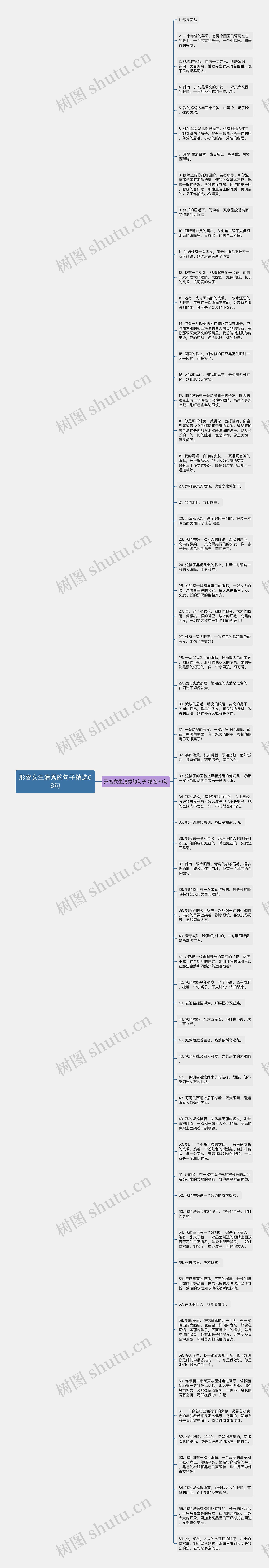 形容女生清秀的句子精选66句思维导图